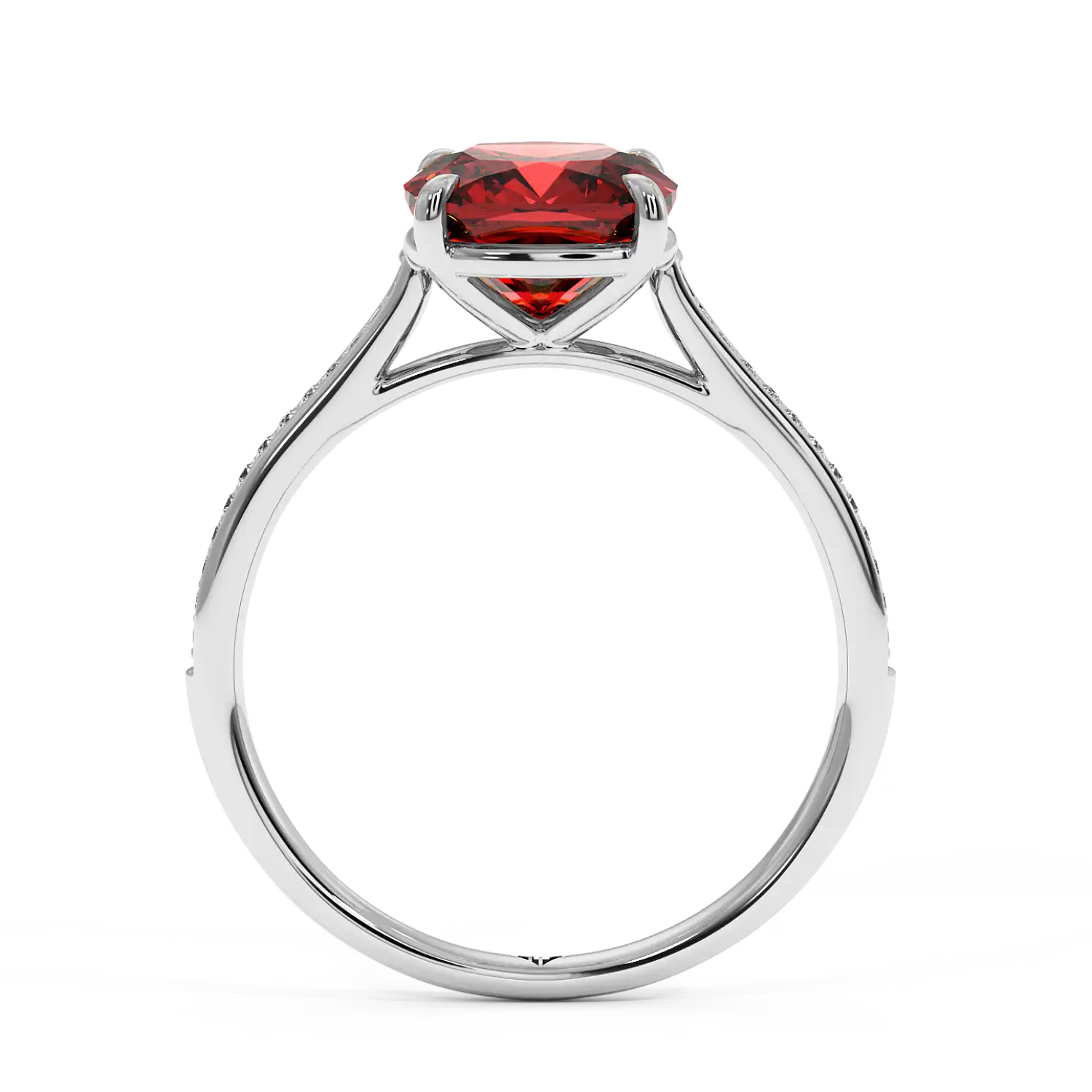 Platinum Poppy Pave Engagement Ring