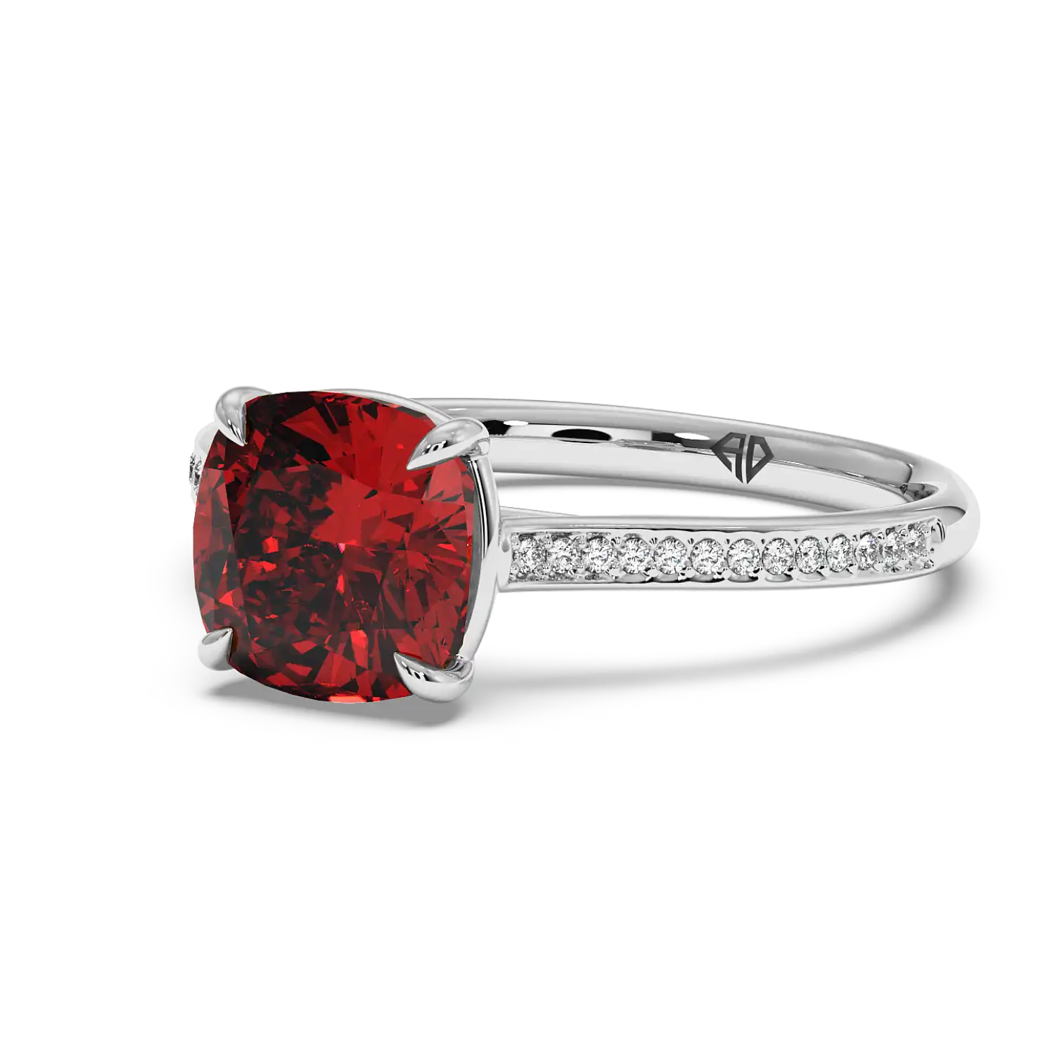 Platinum Poppy Pave Engagement Ring