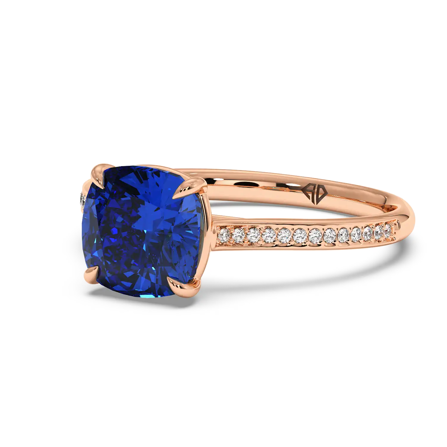 18K Rose Gold Poppy Pave Engagement Ring