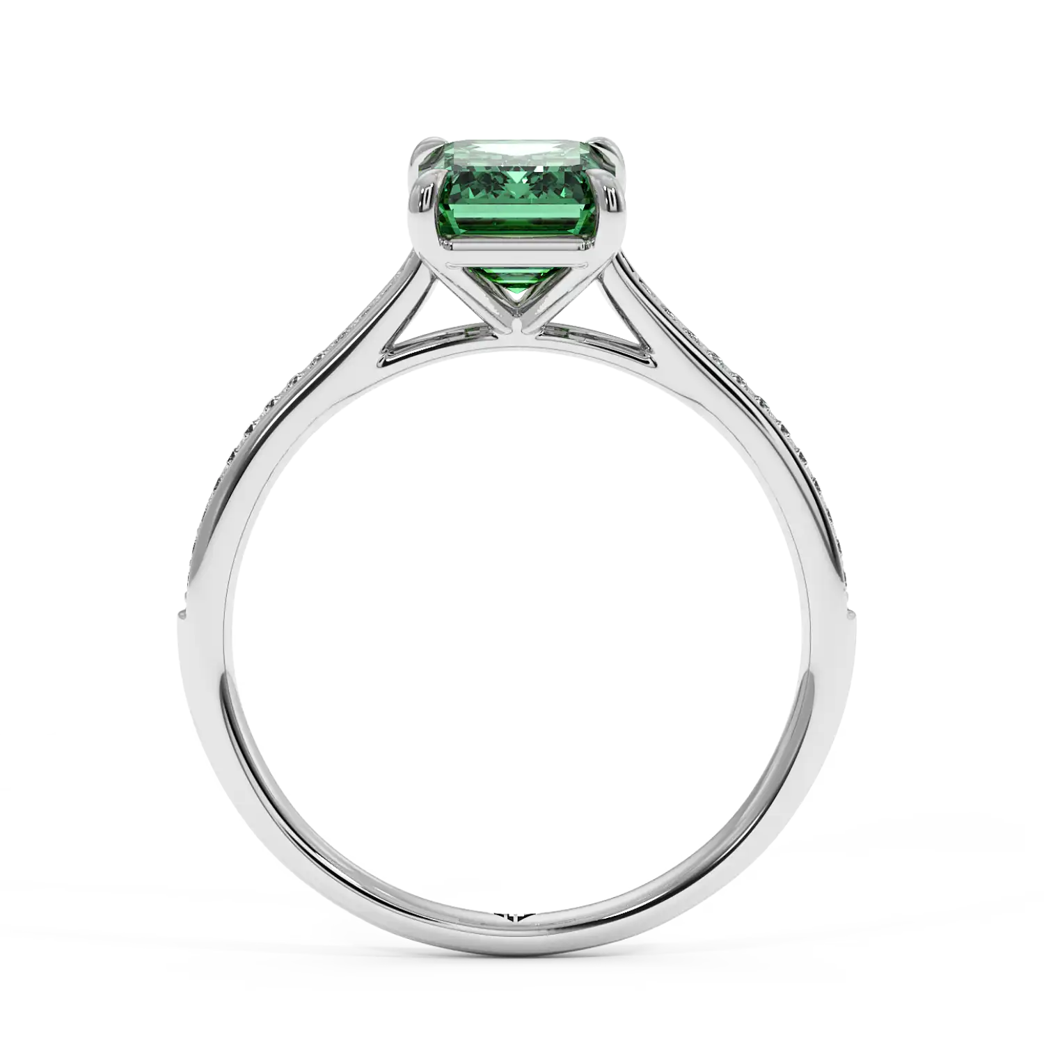 18K White Gold Poppy Pave Engagement Ring