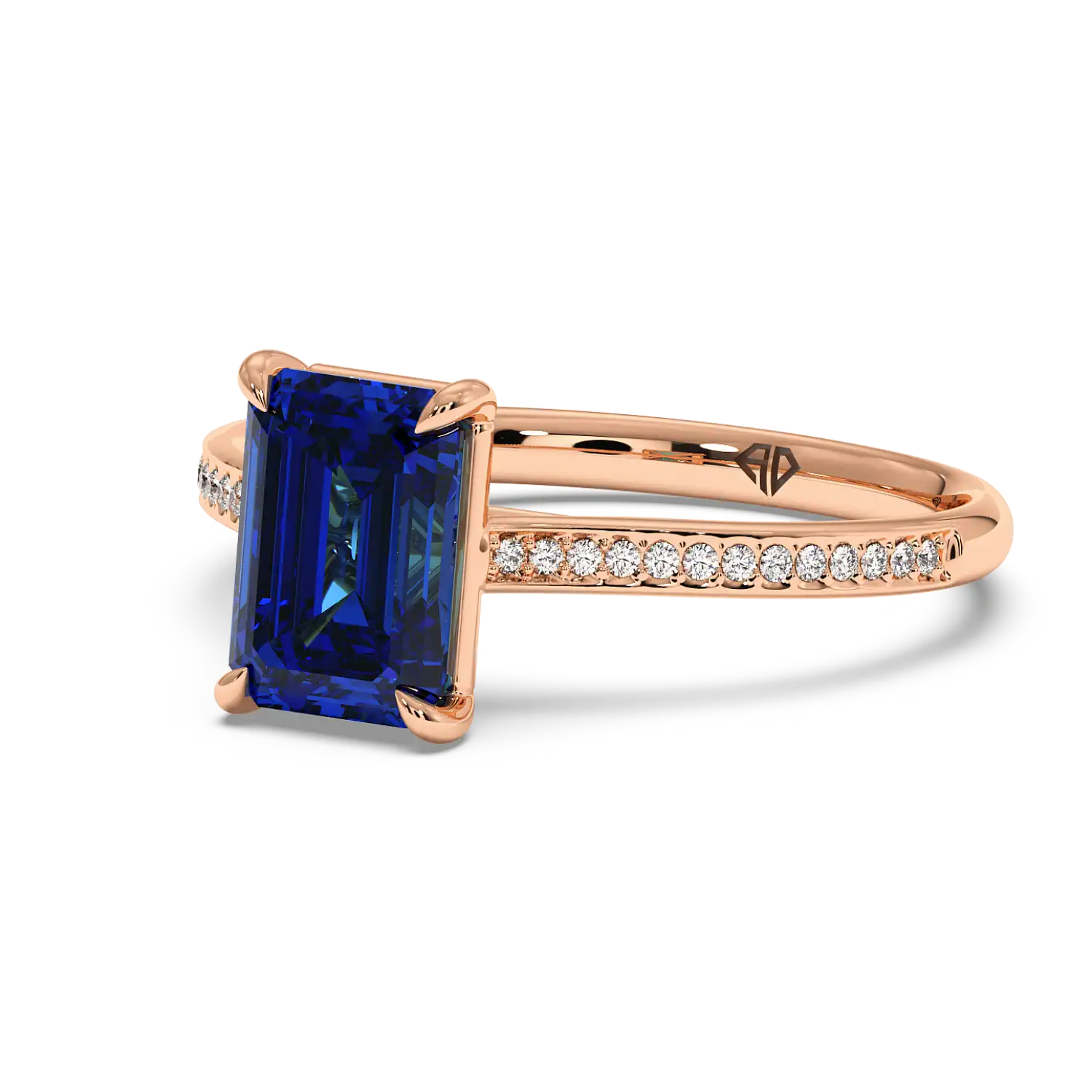18K Rose Gold Poppy Pave Engagement Ring