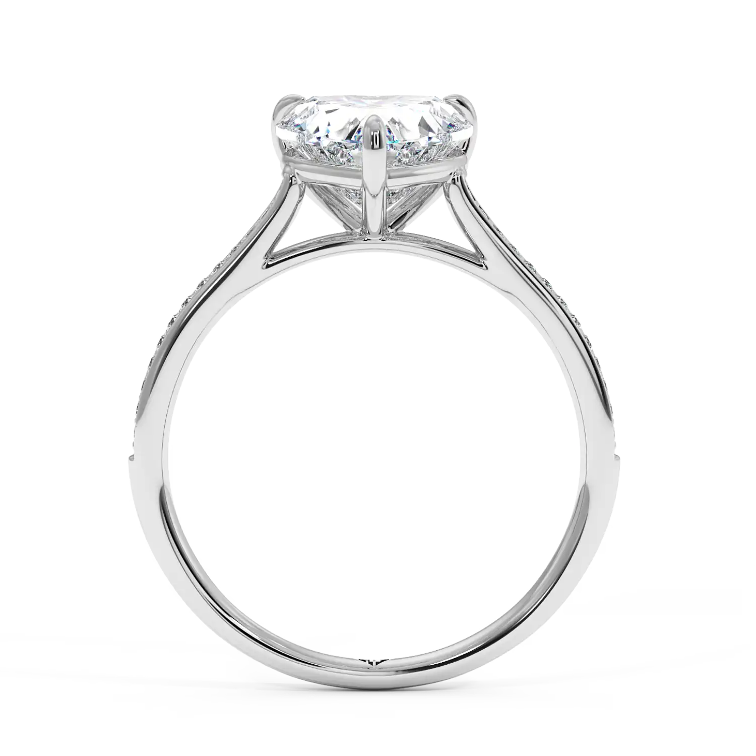 18K White Gold Poppy Pave Engagement Ring