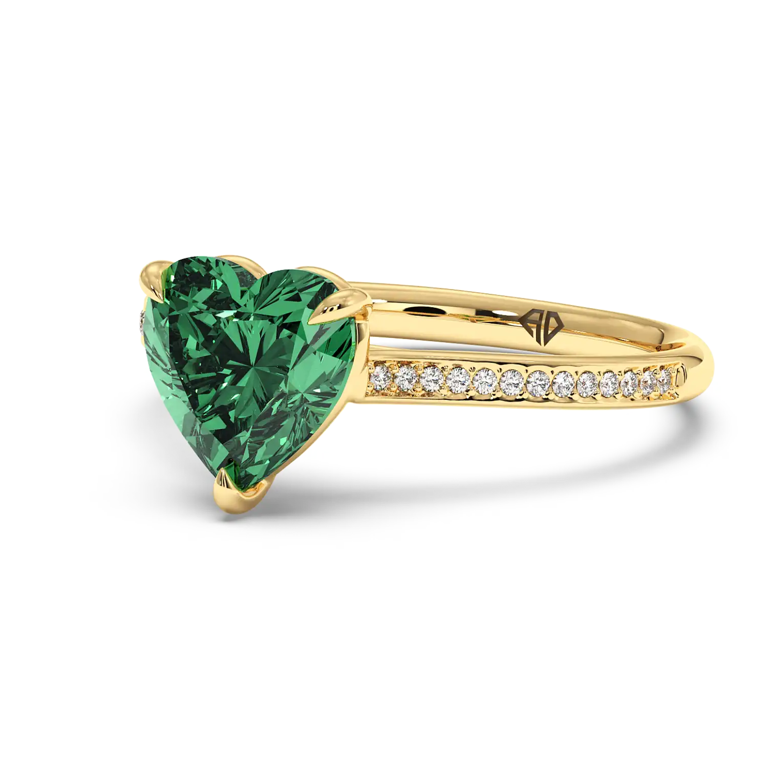 18K Yellow Gold Poppy Pave Engagement Ring