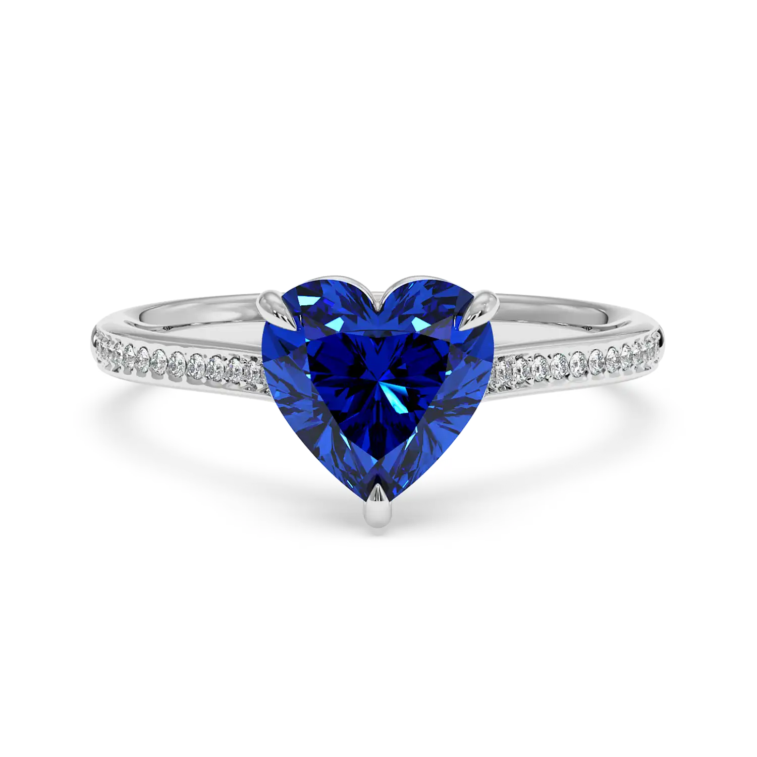 18K White Gold Poppy Pave Engagement Ring