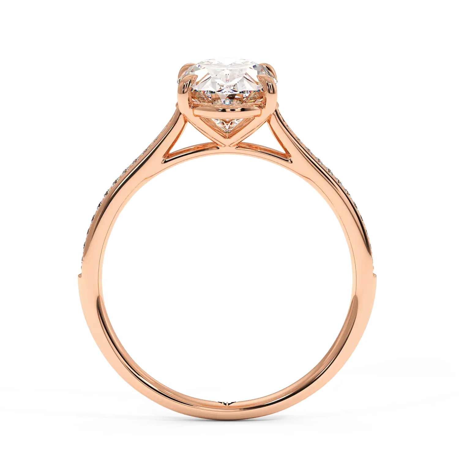 18K Rose Gold Poppy Pave Engagement Ring