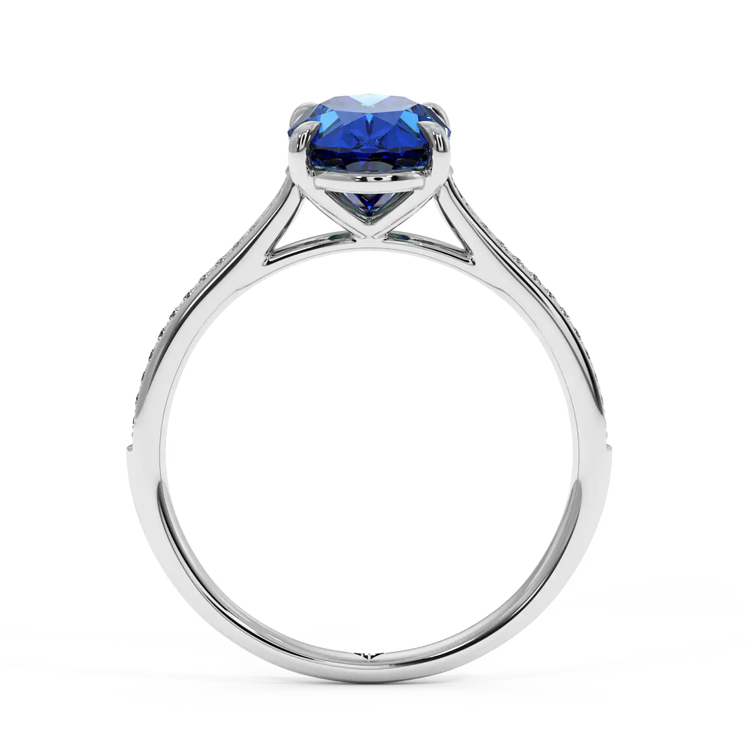 18K White Gold Poppy Pave Engagement Ring
