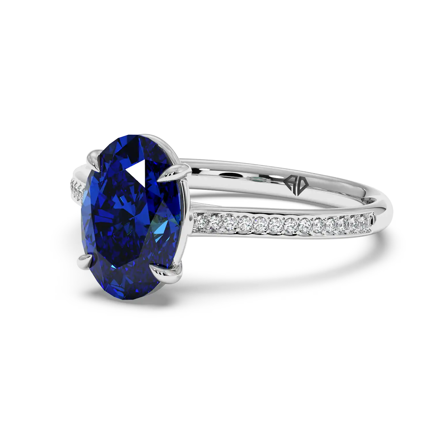 18K White Gold Poppy Pave Engagement Ring