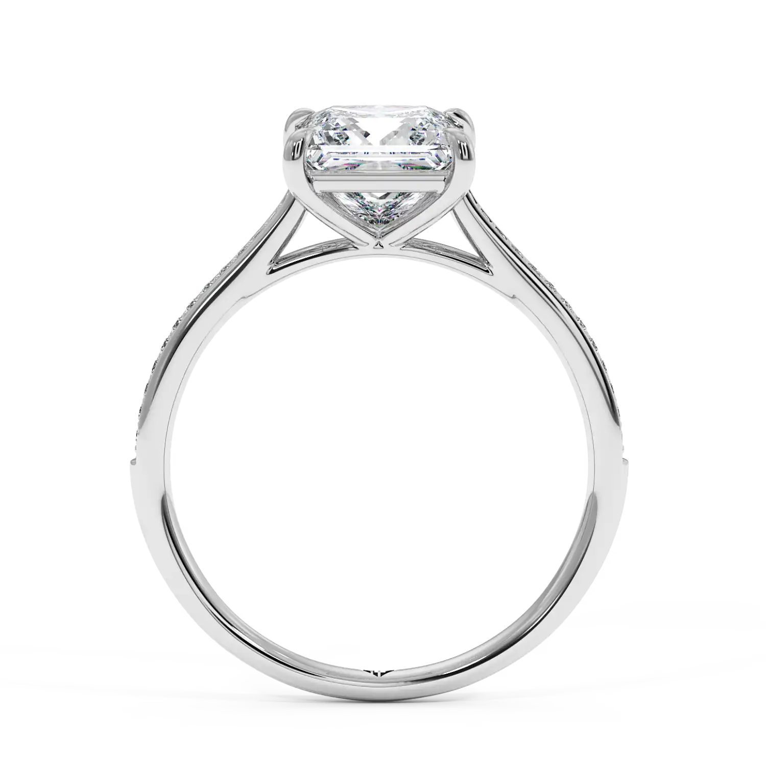 18K White Gold Poppy Pave Engagement Ring