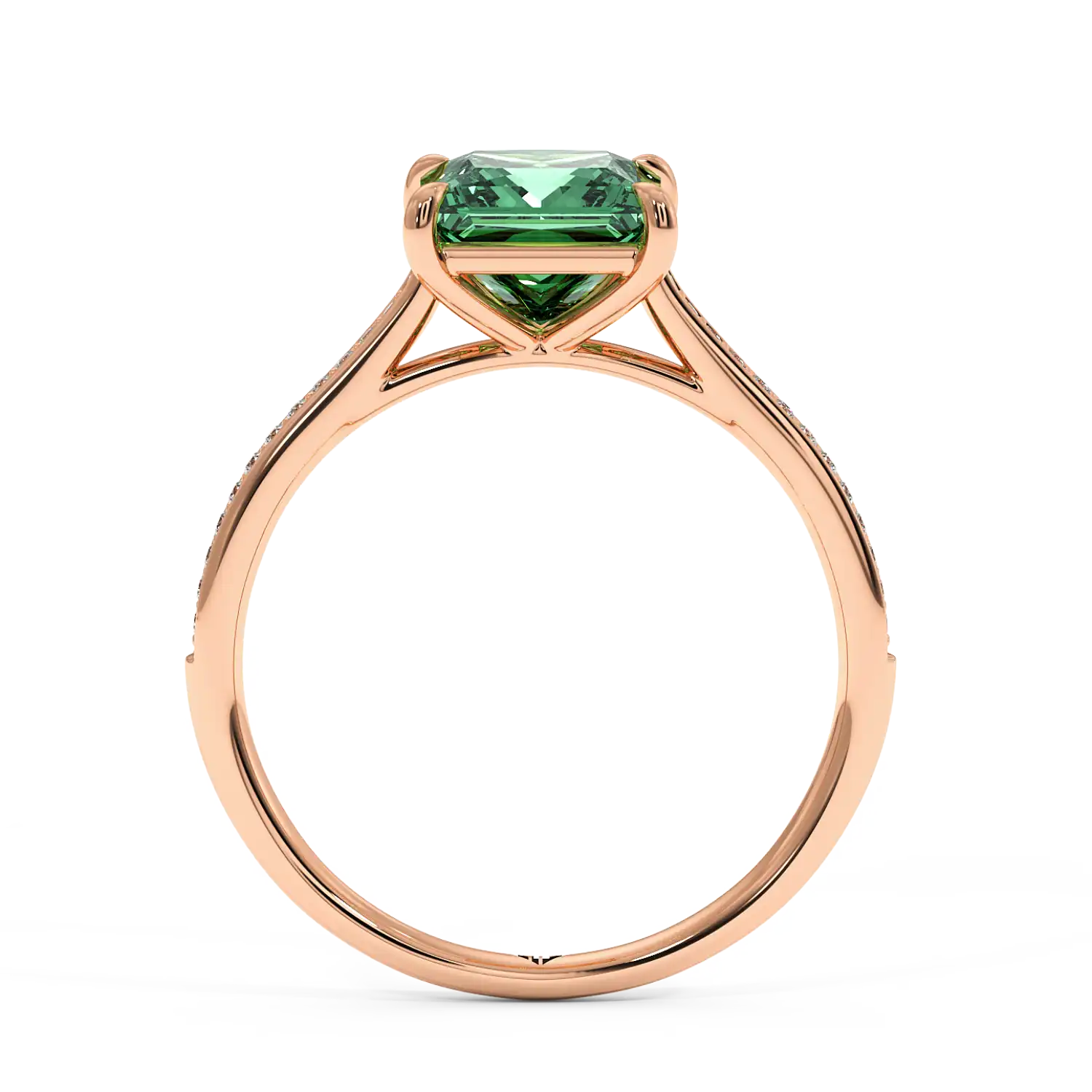 18K Rose Gold Poppy Pave Engagement Ring