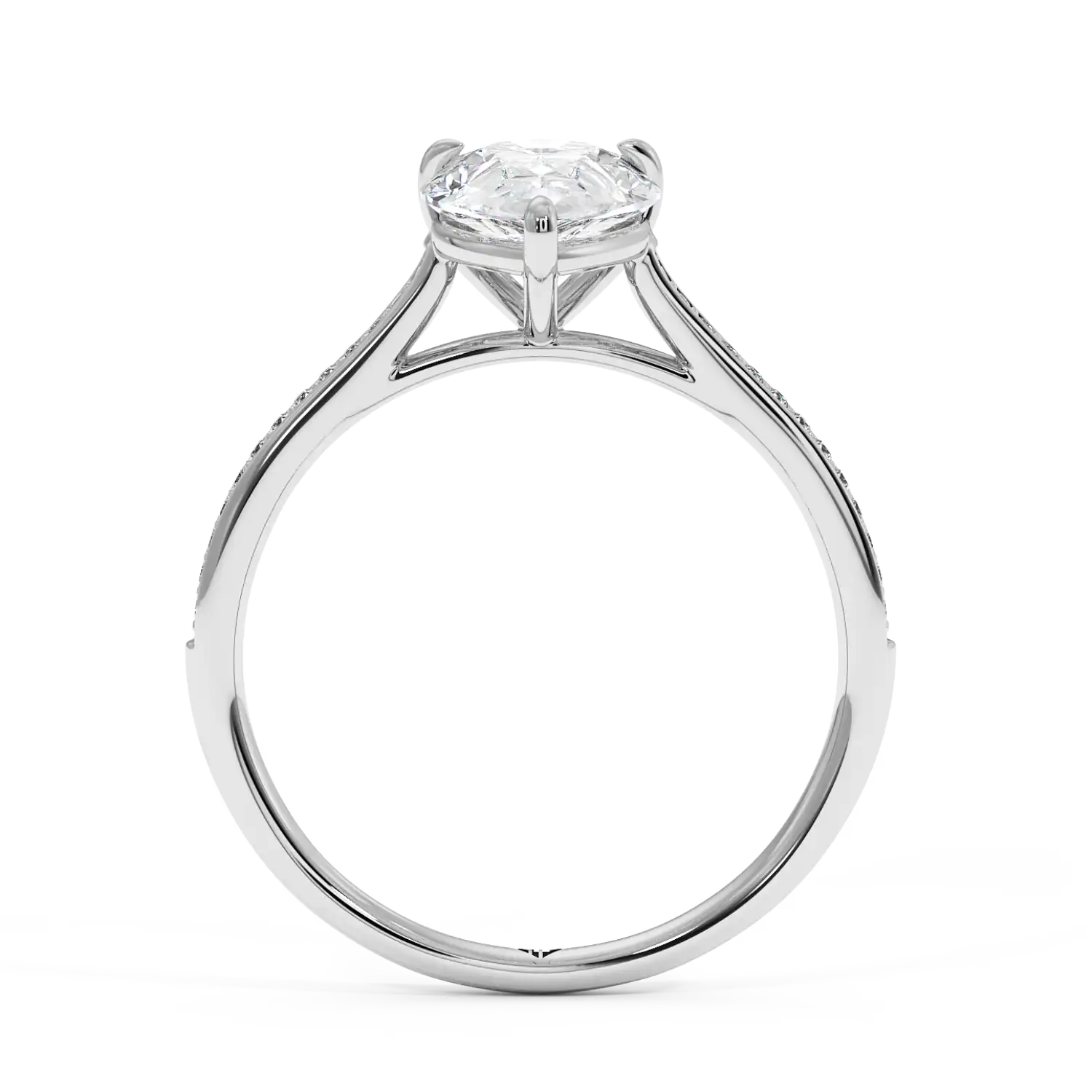 18K White Gold Poppy Pave Engagement Ring