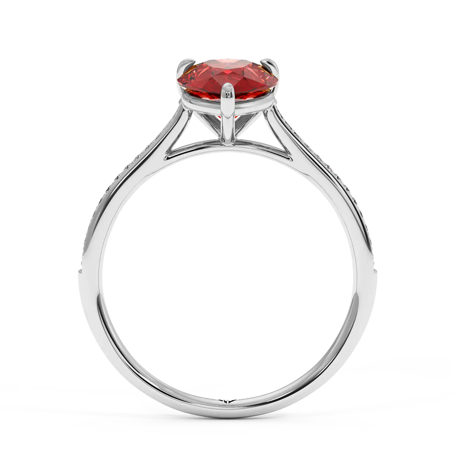 18K White Gold Poppy Pave Engagement Ring