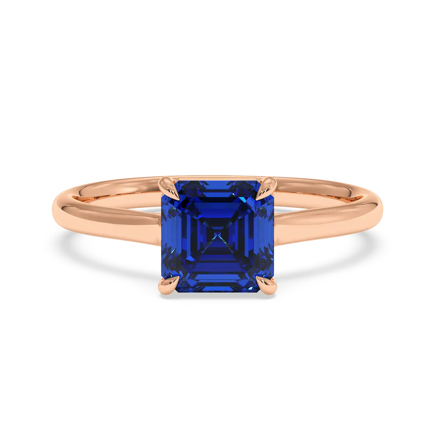 18K Rose Gold Poppy Plain Shank Engagement Ring