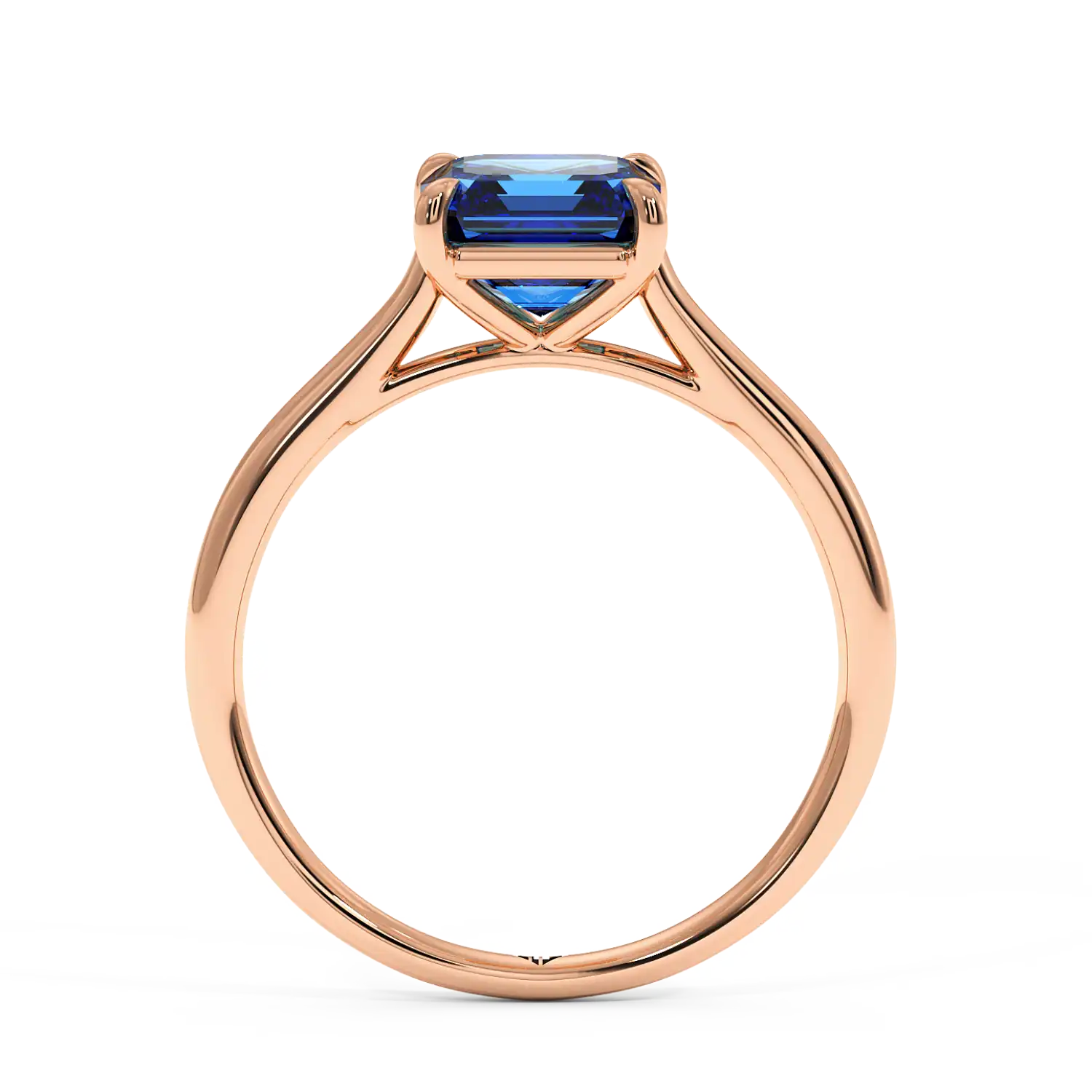 18K Rose Gold Poppy Plain Shank Engagement Ring