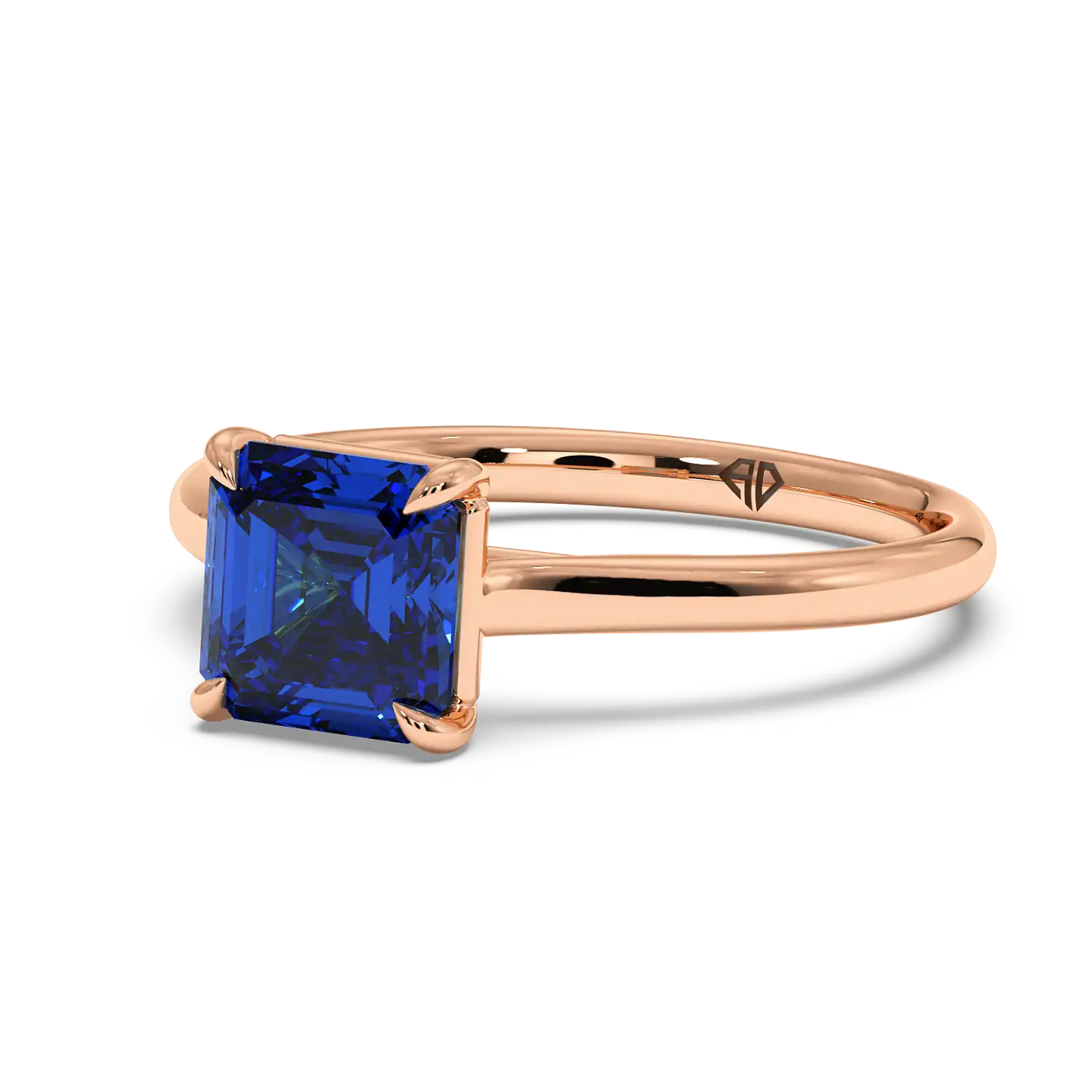 18K Rose Gold Poppy Plain Shank Engagement Ring