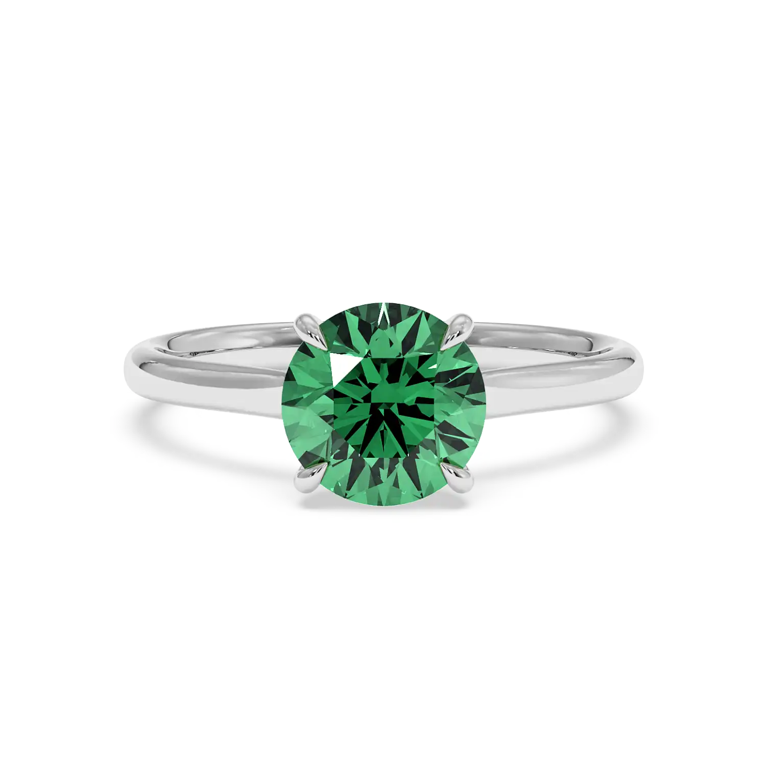 18K White Gold Poppy Plain Shank Engagement Ring