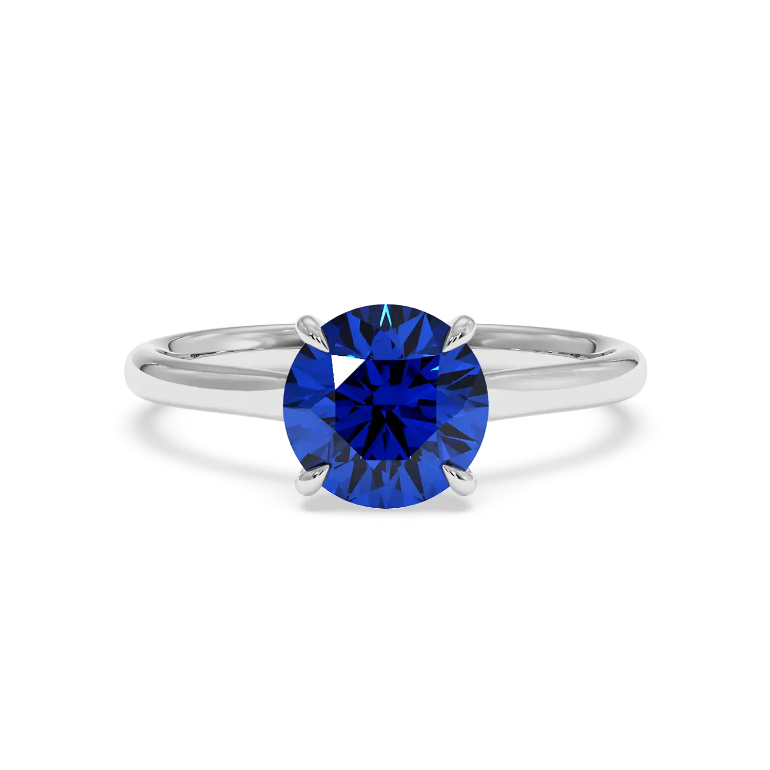 18K White Gold Poppy Plain Shank Engagement Ring