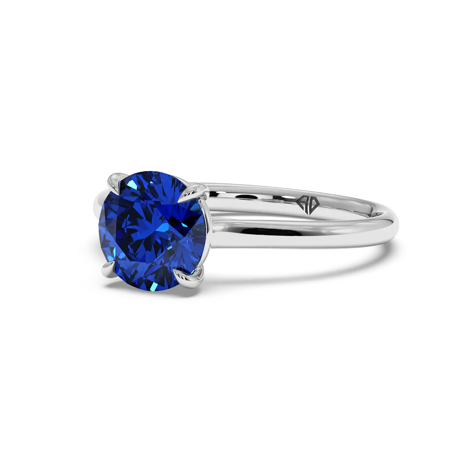 18K White Gold Poppy Plain Shank Engagement Ring