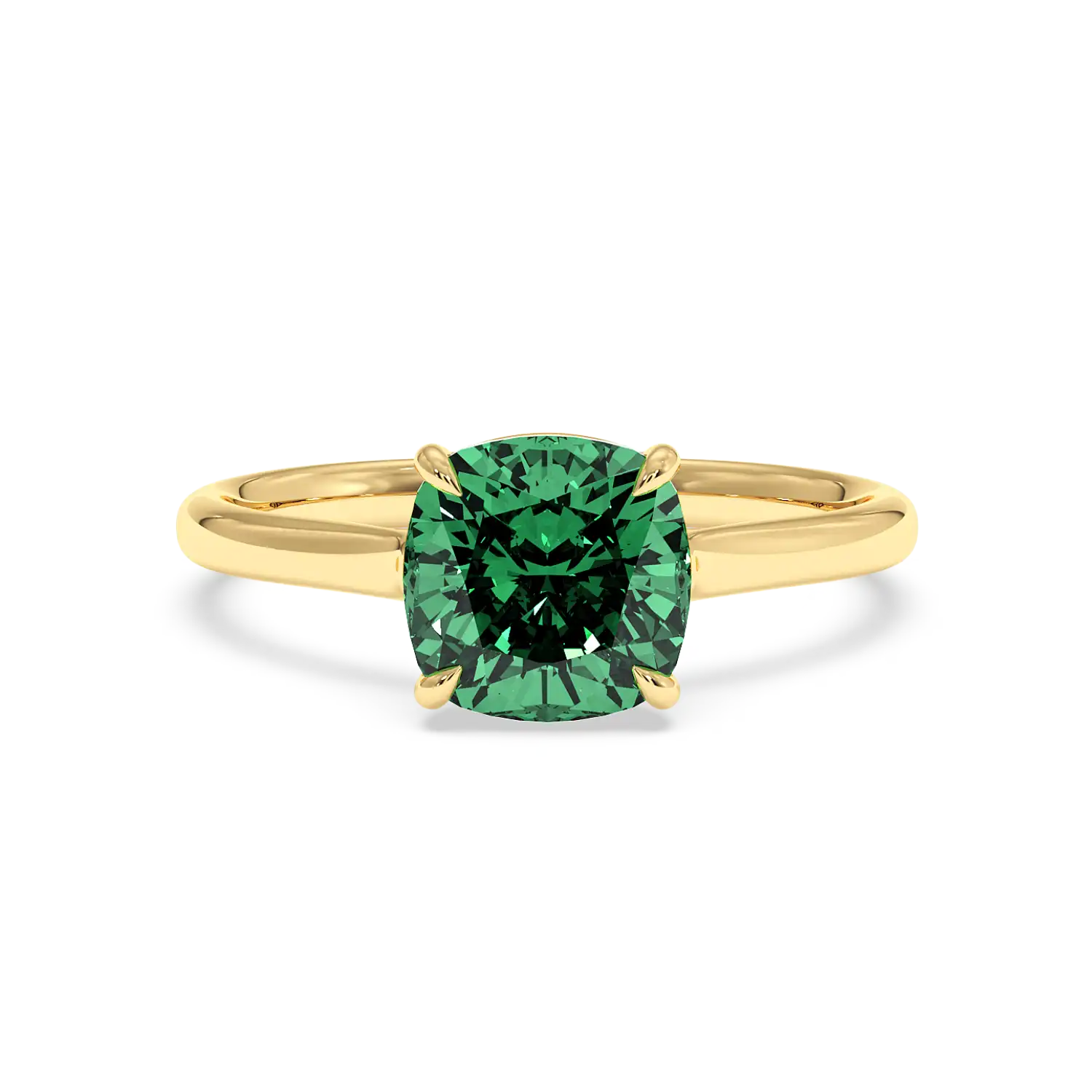 18K Yellow Gold Poppy Plain Shank Engagement Ring