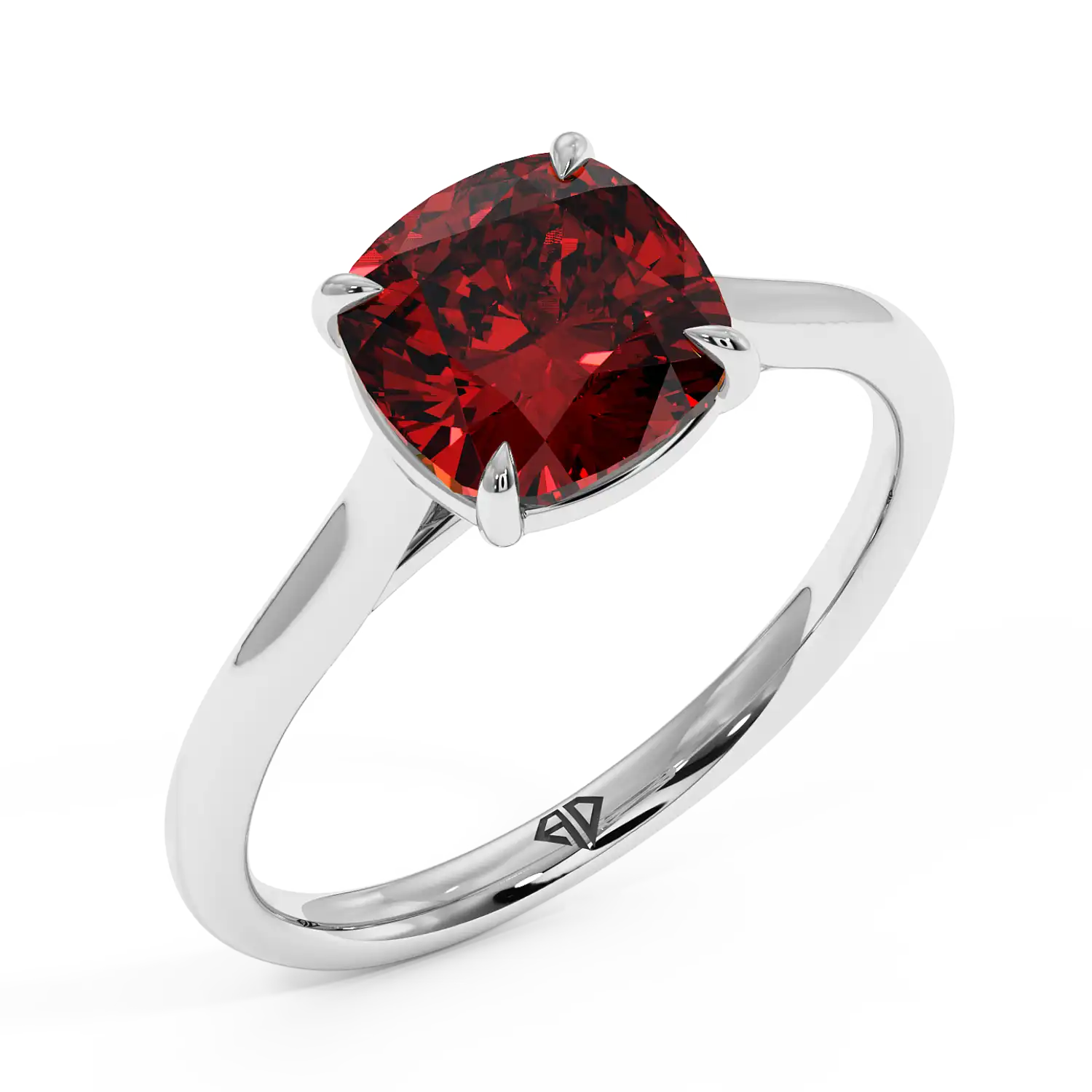 Platinum Poppy Plain Shank Engagement Ring