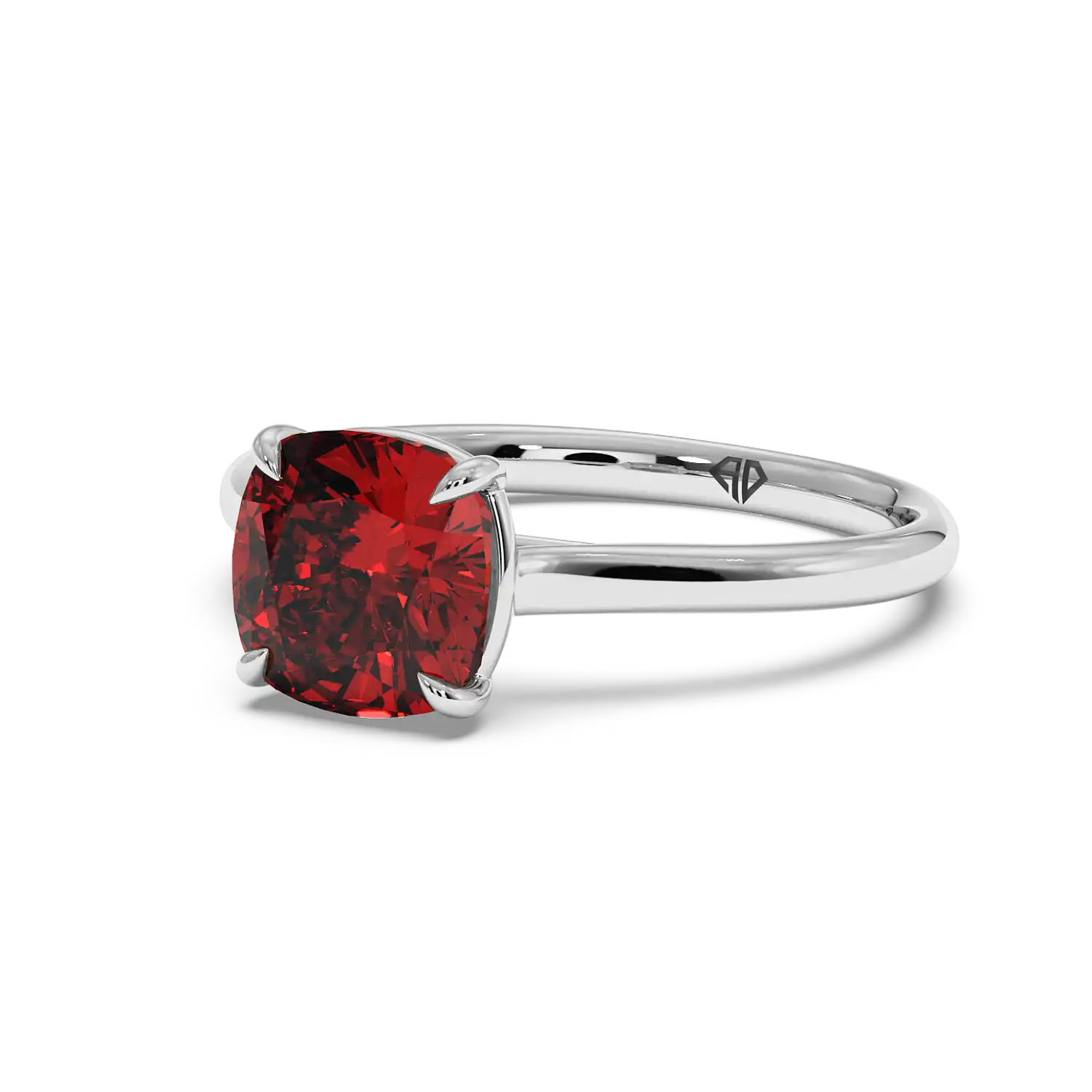 Platinum Poppy Plain Shank Engagement Ring