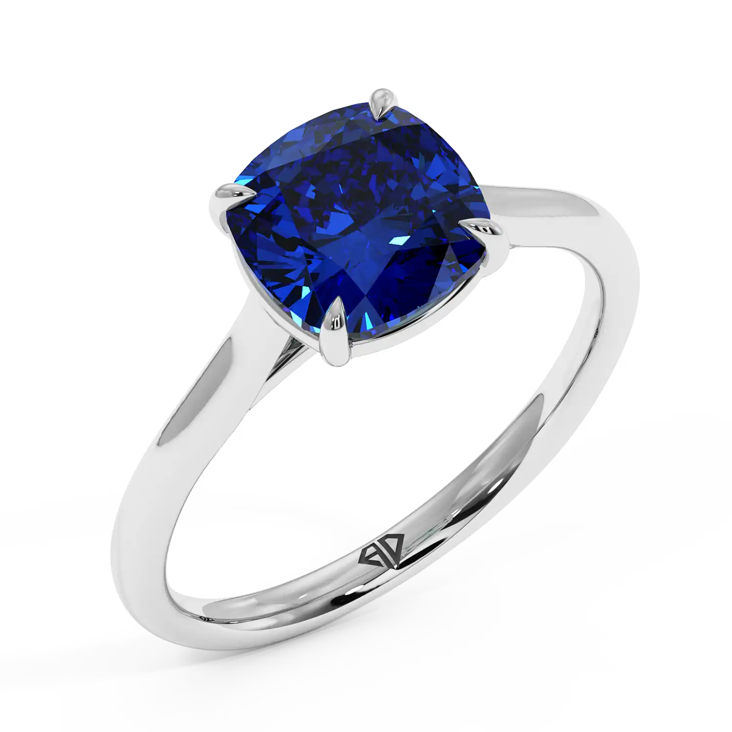 Platinum Poppy Plain Shank Engagement Ring