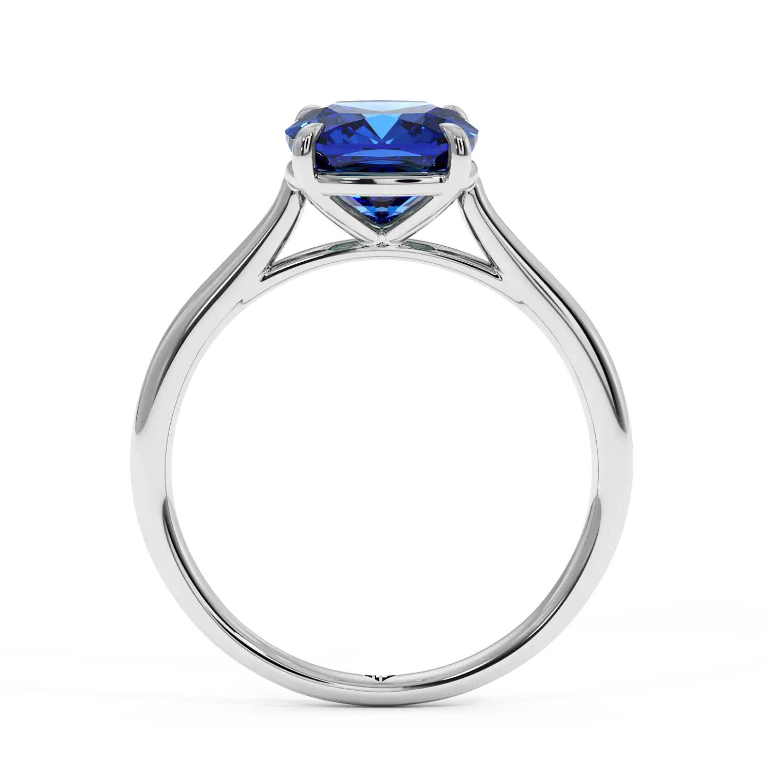 Platinum Poppy Plain Shank Engagement Ring