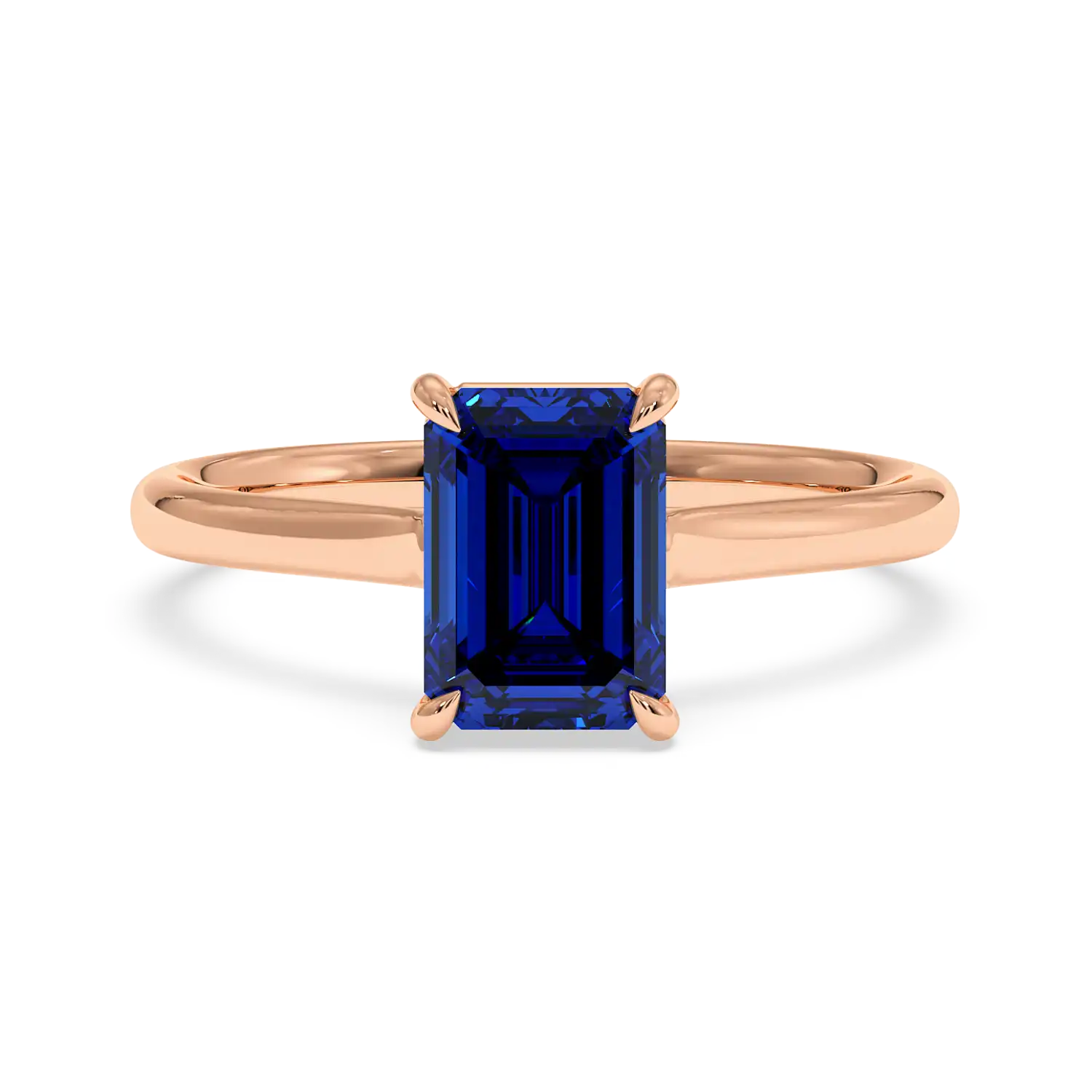 18K Rose Gold Poppy Plain Shank Diamond Solitaire Engagement Ring