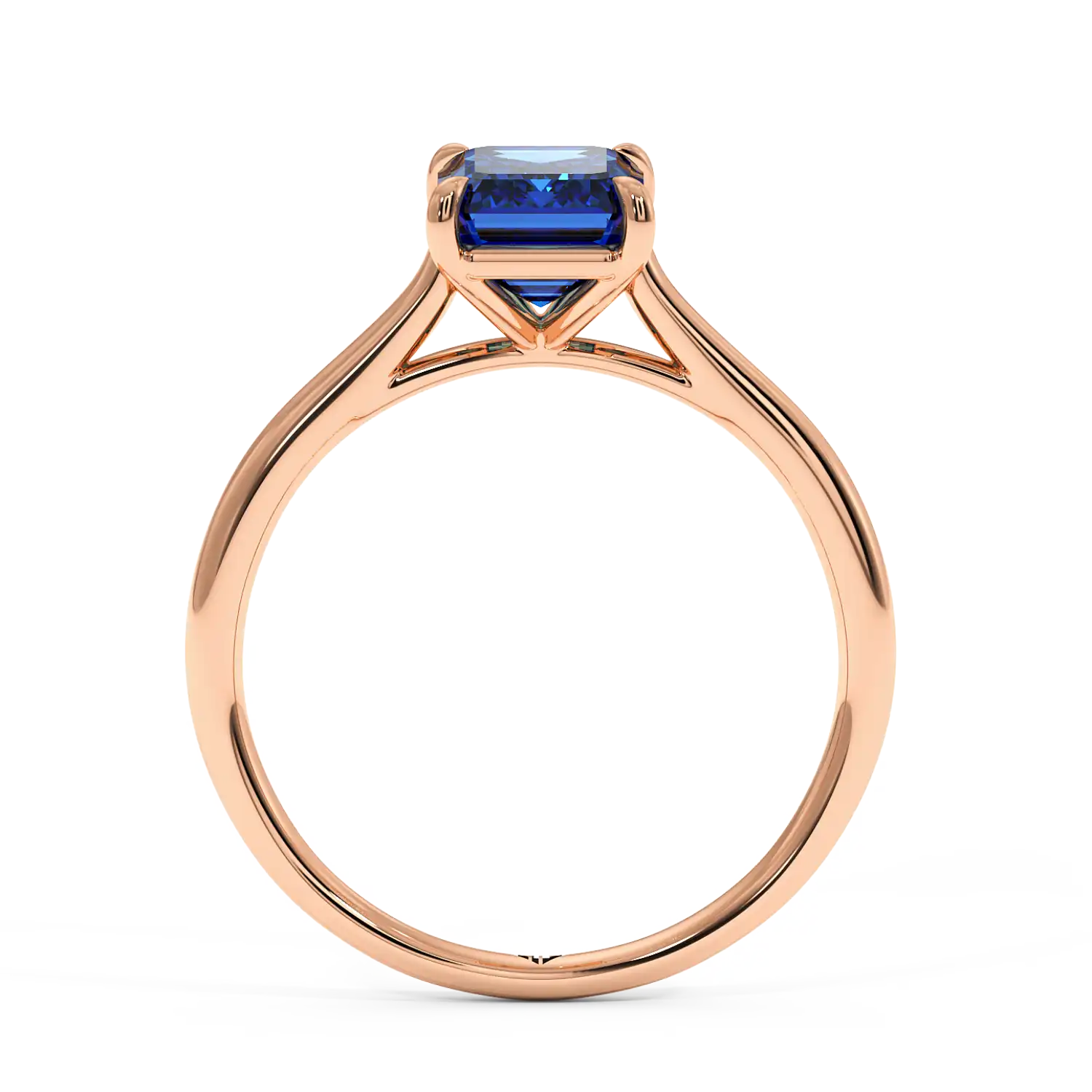 18K Rose Gold Poppy Plain Shank Diamond Solitaire Engagement Ring