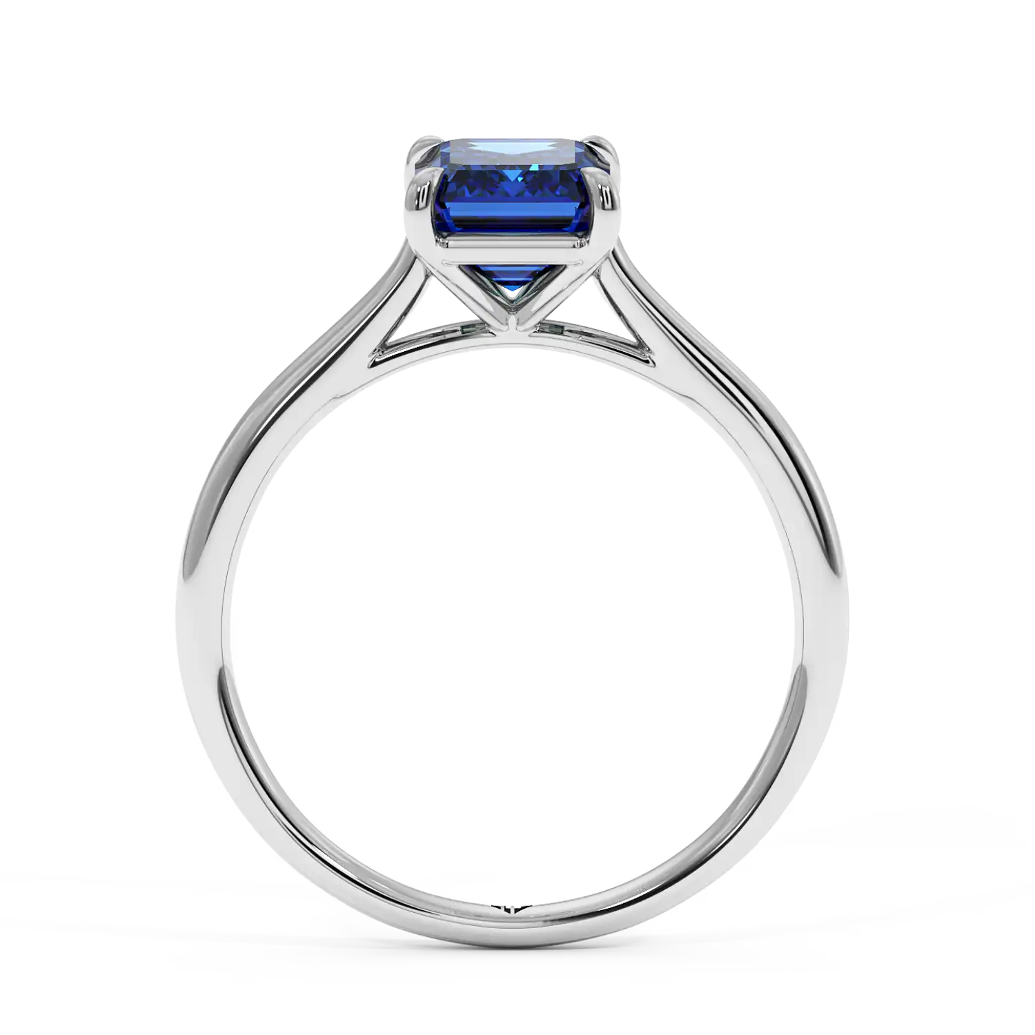 Platinum Poppy Plain Shank Engagement Ring