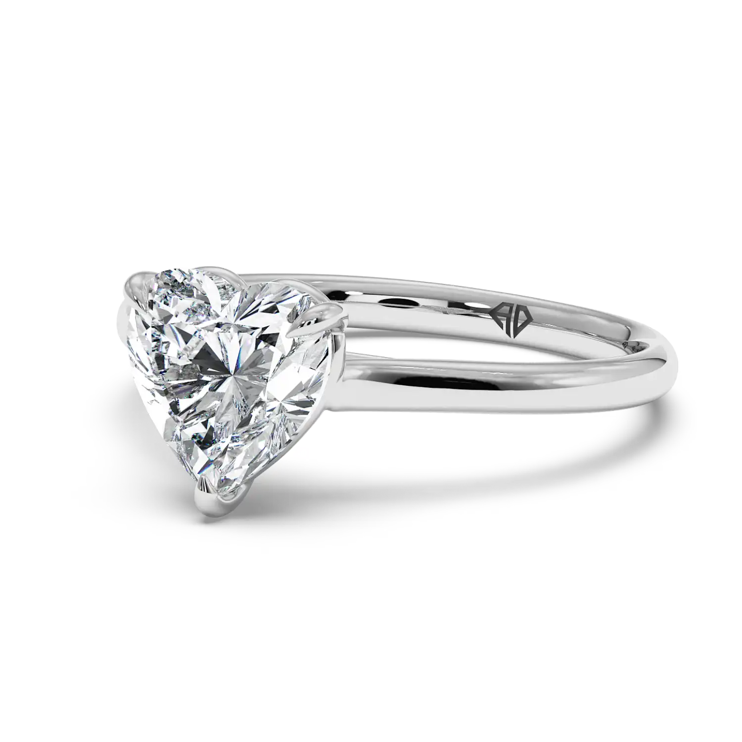18K White Gold Poppy Plain Shank Engagement Ring