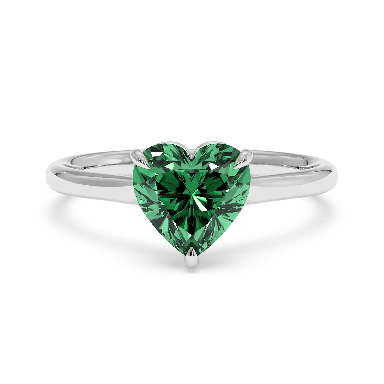 18K White Gold Poppy Plain Shank Engagement Ring