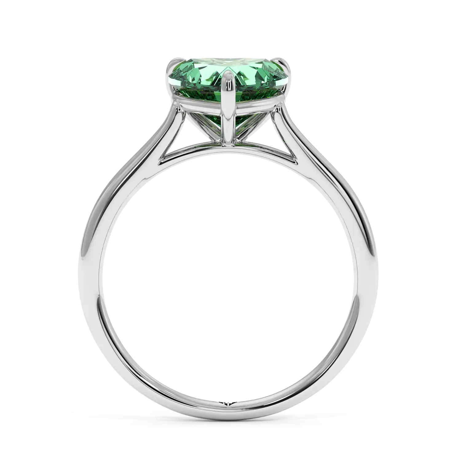 18K White Gold Poppy Plain Shank Engagement Ring