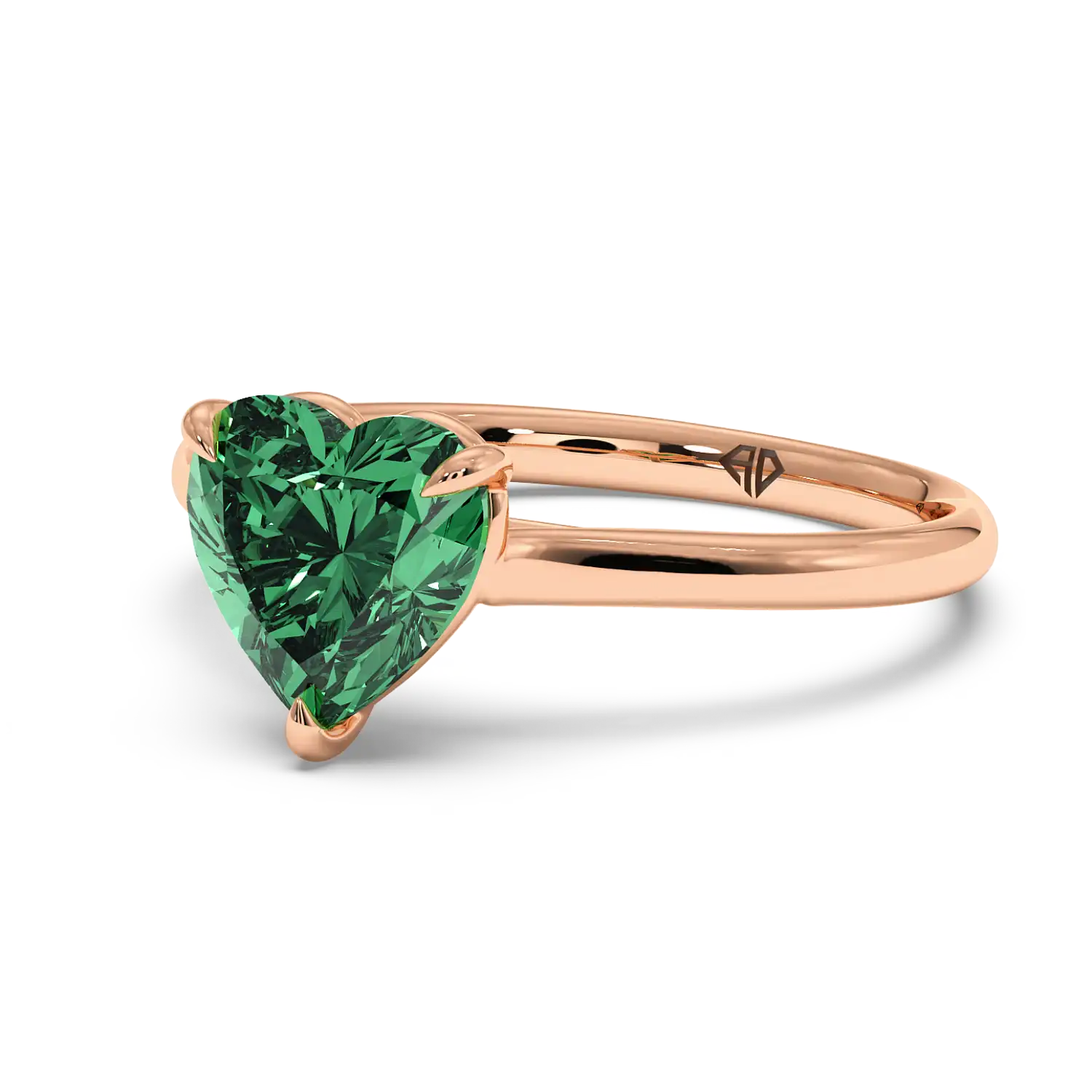 18K Rose Gold Poppy Plain Shank Diamond Solitaire Engagement Ring