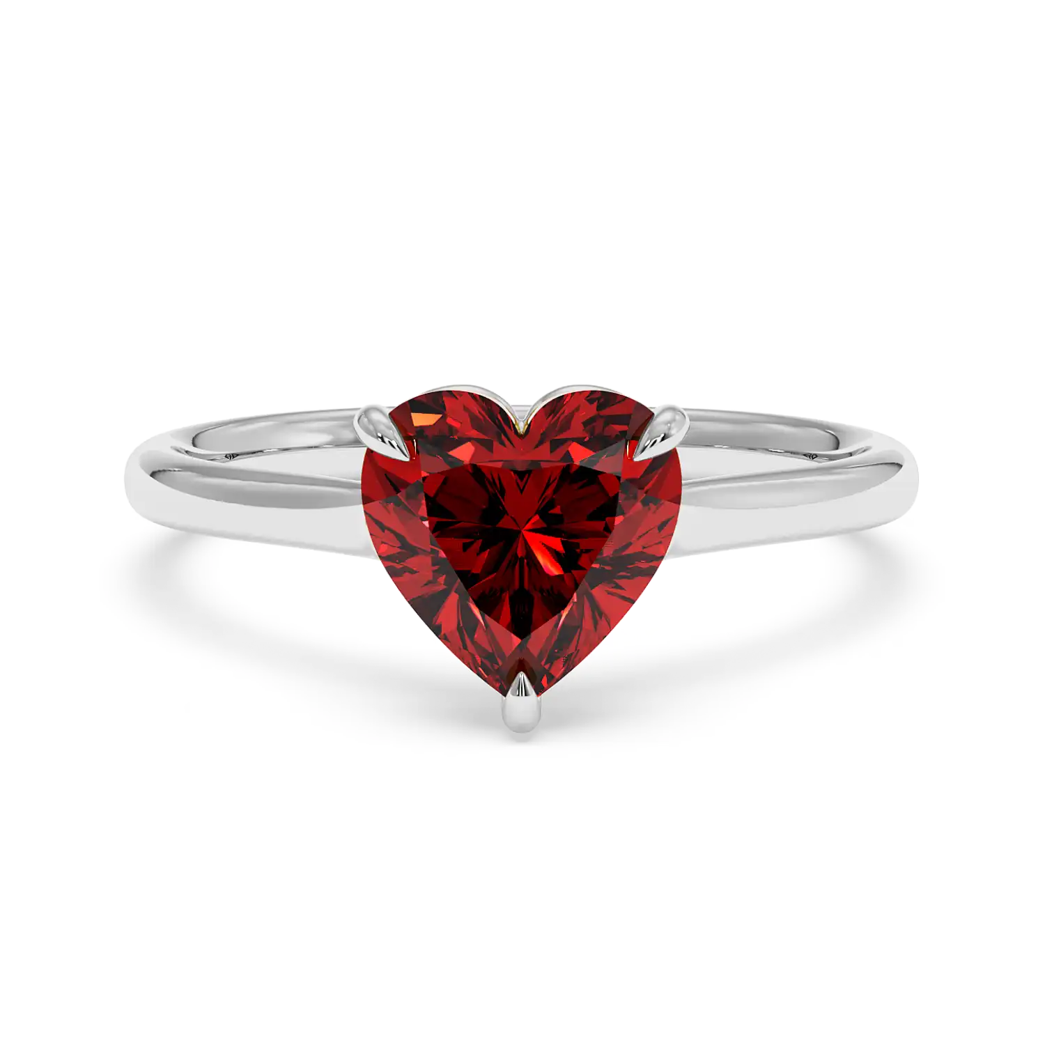 18K White Gold Poppy Plain Shank Engagement Ring