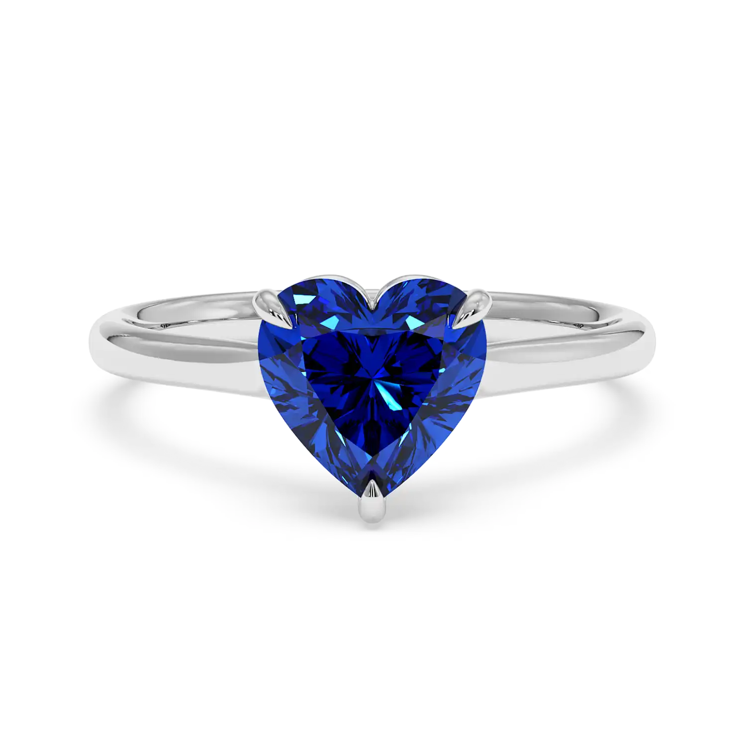 18K White Gold Poppy Plain Shank Engagement Ring