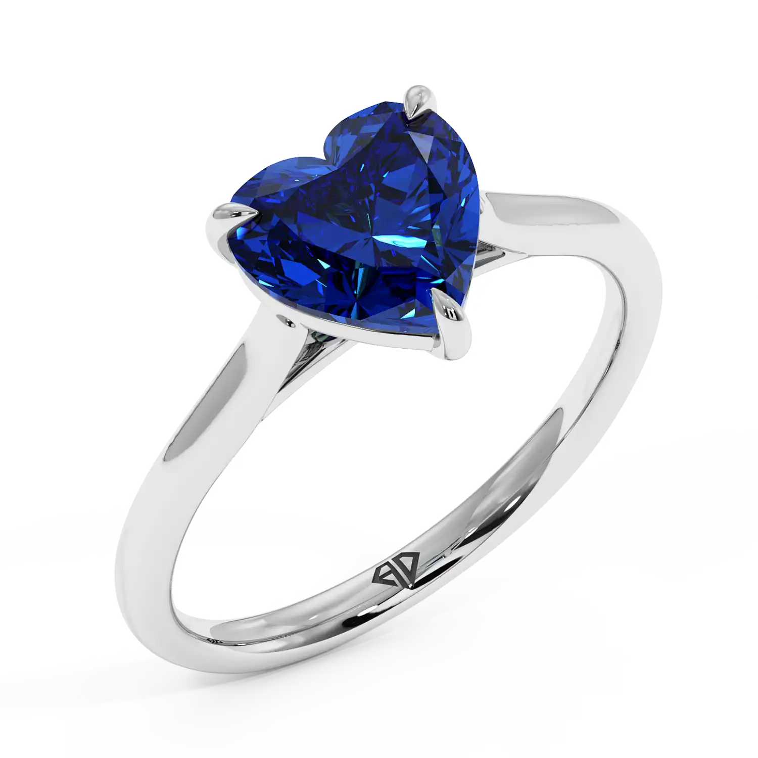 18K White Gold Poppy Plain Shank Engagement Ring