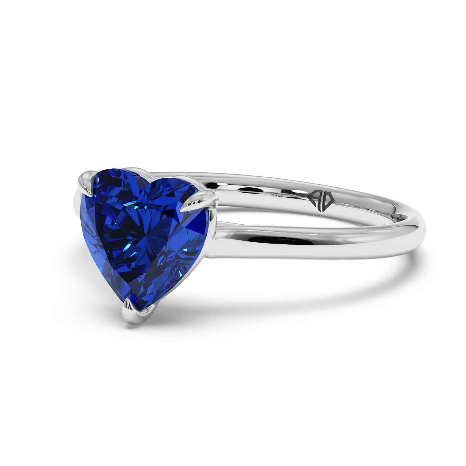 18K White Gold Poppy Plain Shank Engagement Ring
