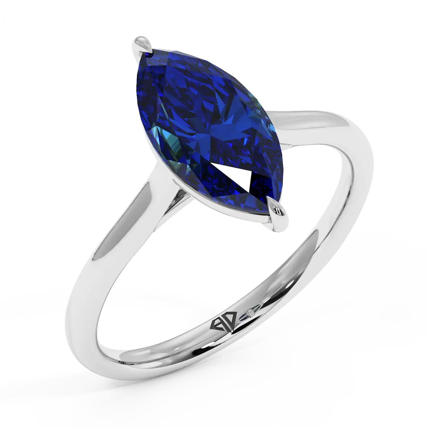 Platinum Poppy Plain Shank Engagement Ring