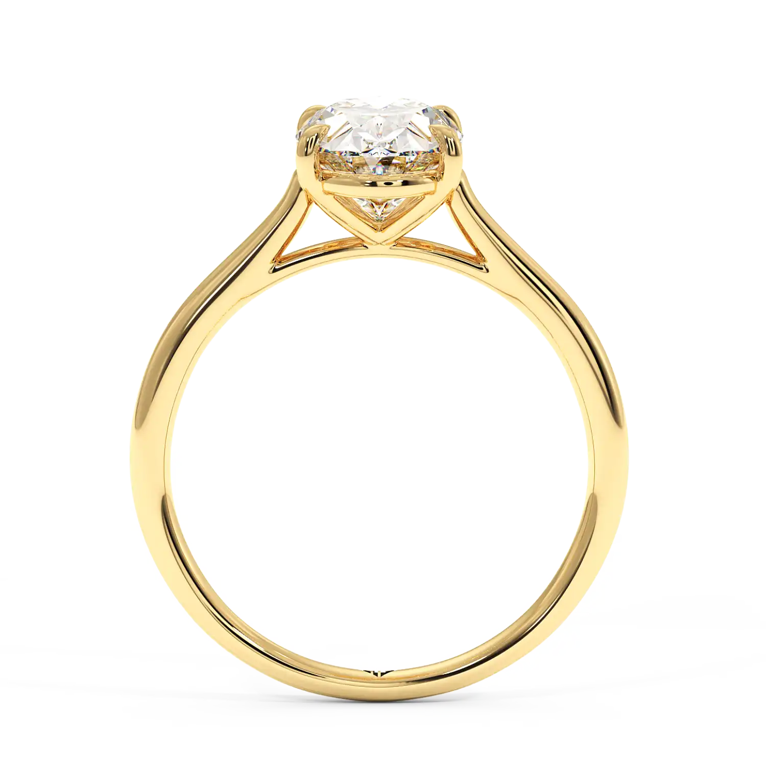18K Yellow Gold Poppy Plain Shank Engagement Ring