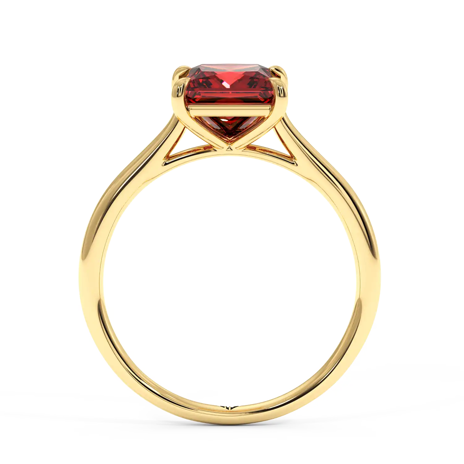 18K Yellow Gold Poppy Plain Shank Engagement Ring
