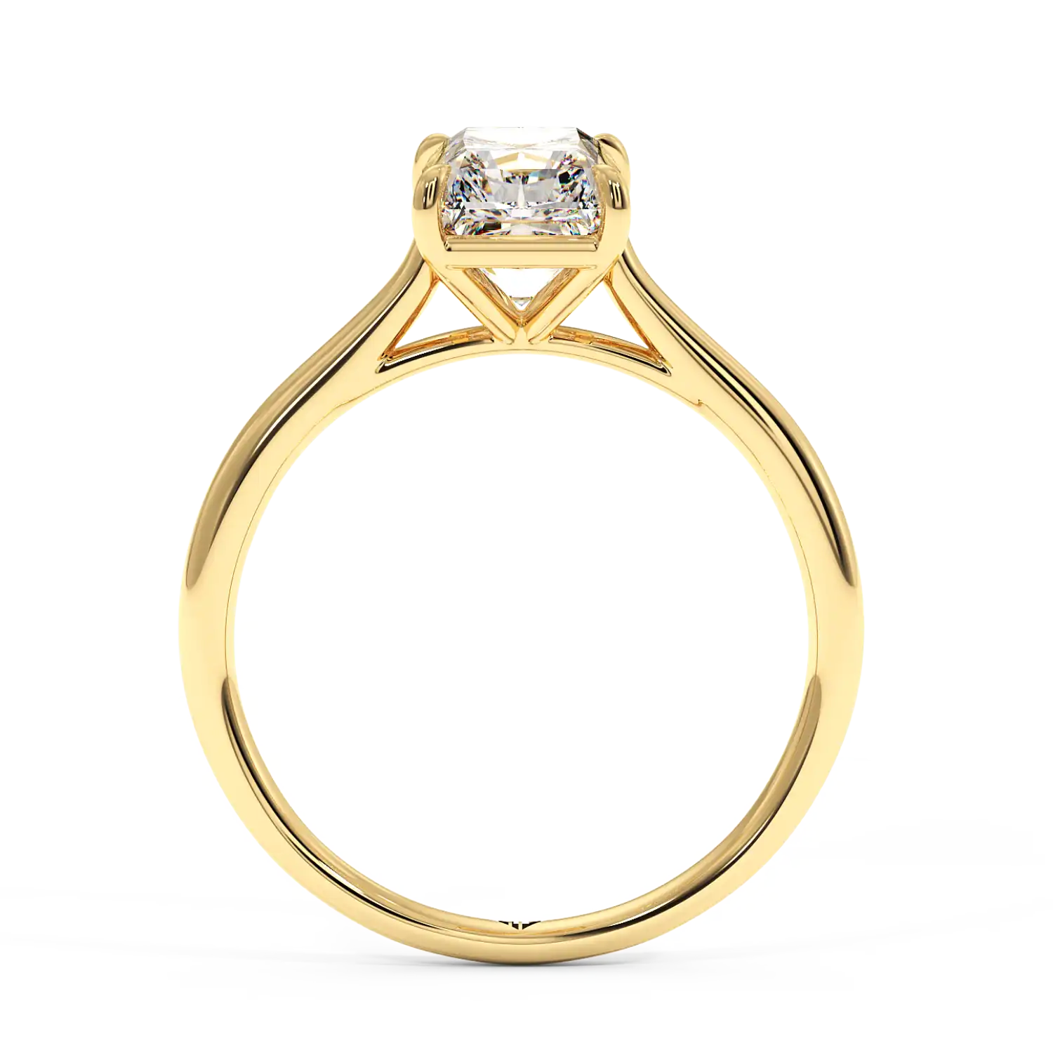 18K Yellow Gold Poppy Plain Shank Diamond Solitaire Engagement Ring
