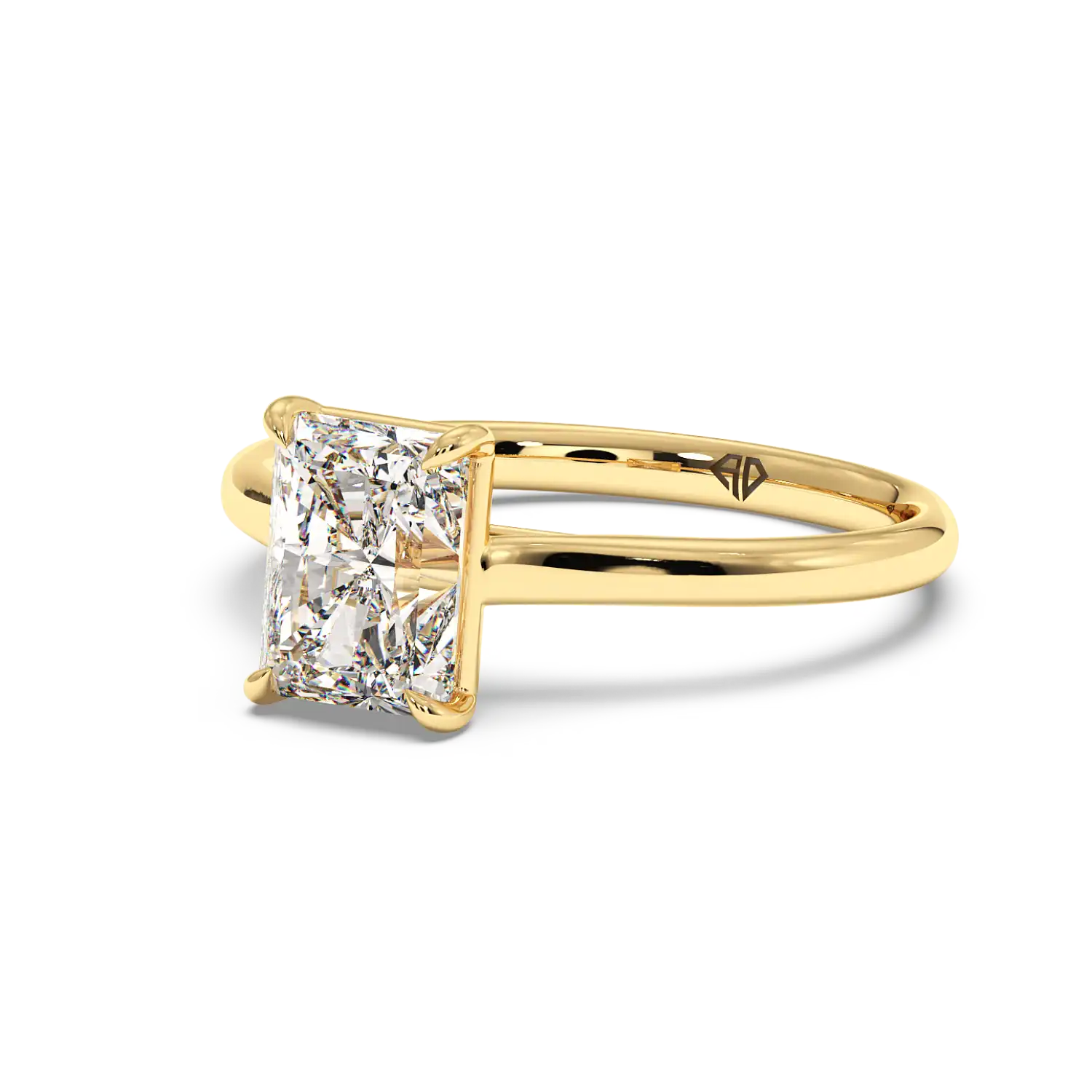 18K Yellow Gold Poppy Plain Shank Diamond Solitaire Engagement Ring