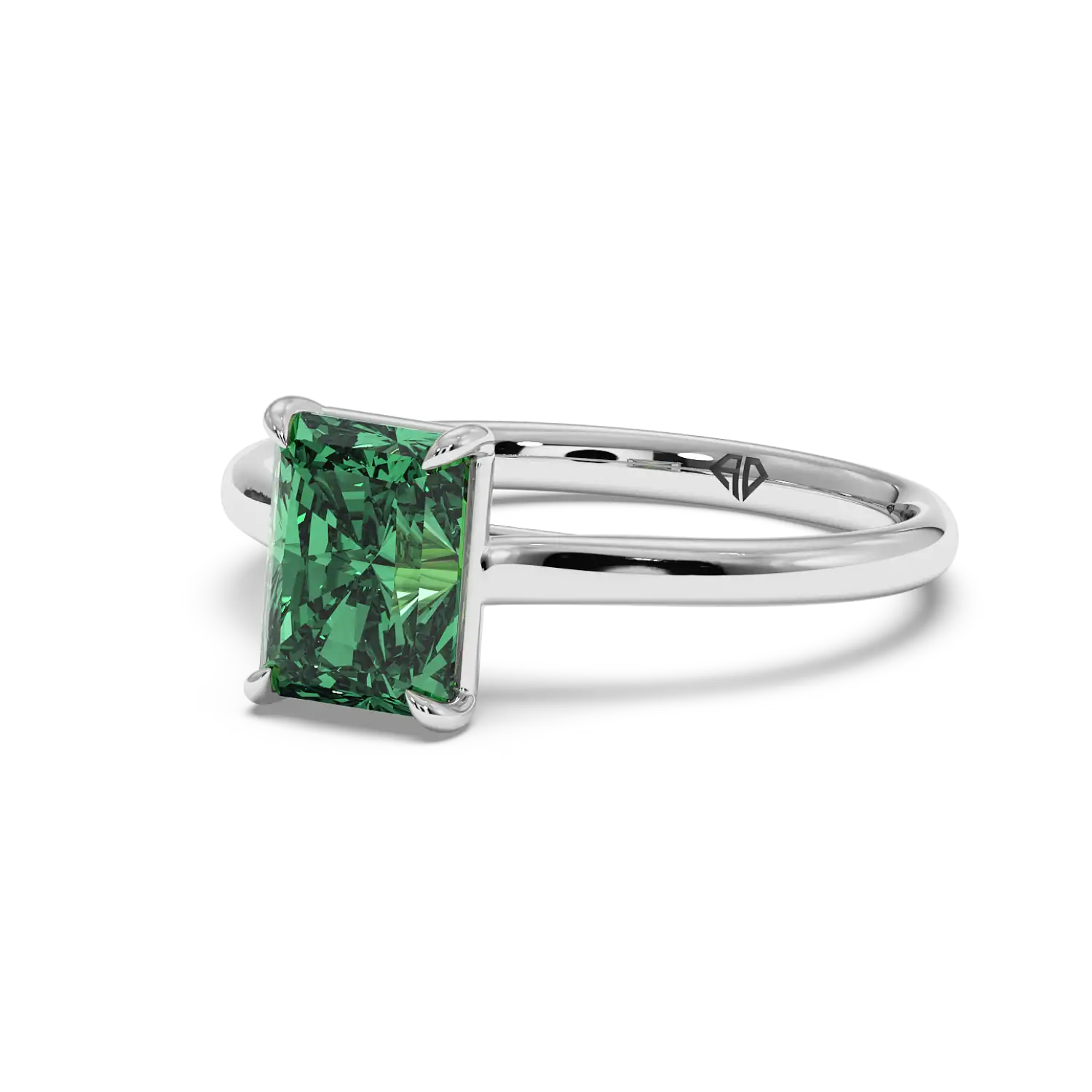 Platinum Poppy Plain Shank Diamond Solitaire Engagement Ring