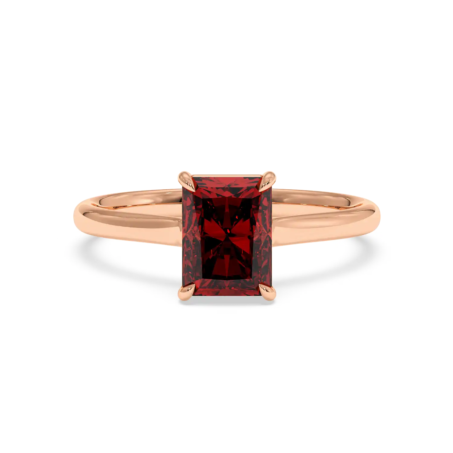 18K Rose Gold Poppy Plain Shank Diamond Solitaire Engagement Ring