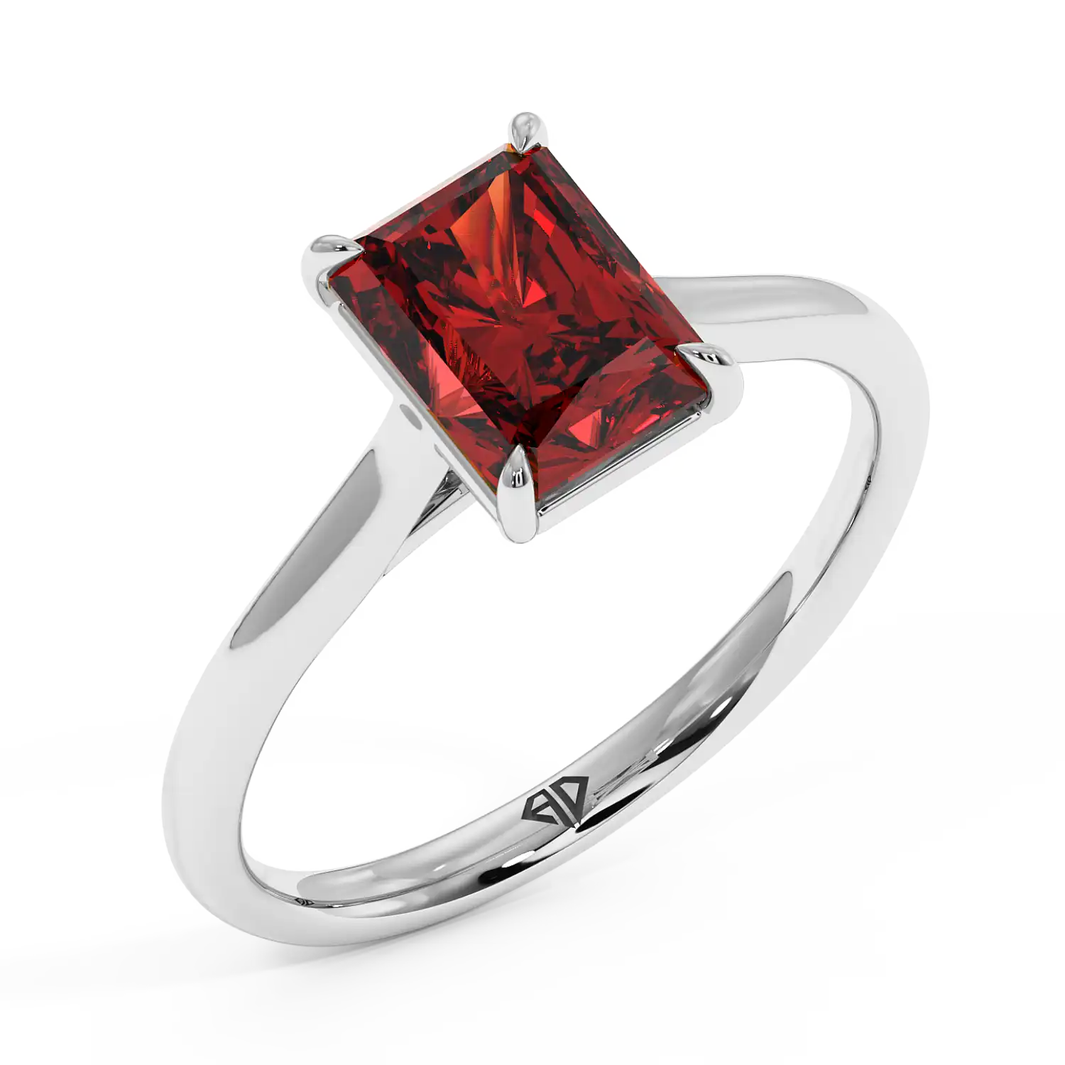 Platinum Poppy Plain Shank Diamond Solitaire Engagement Ring