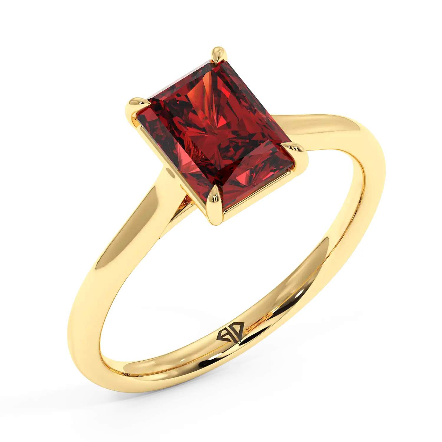 18K Yellow Gold Poppy Plain Shank Diamond Solitaire Engagement Ring