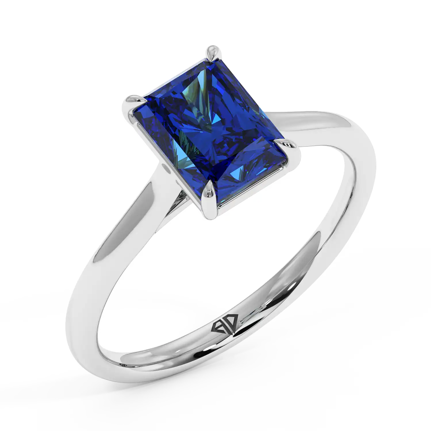 Platinum Poppy Plain Shank Diamond Solitaire Engagement Ring