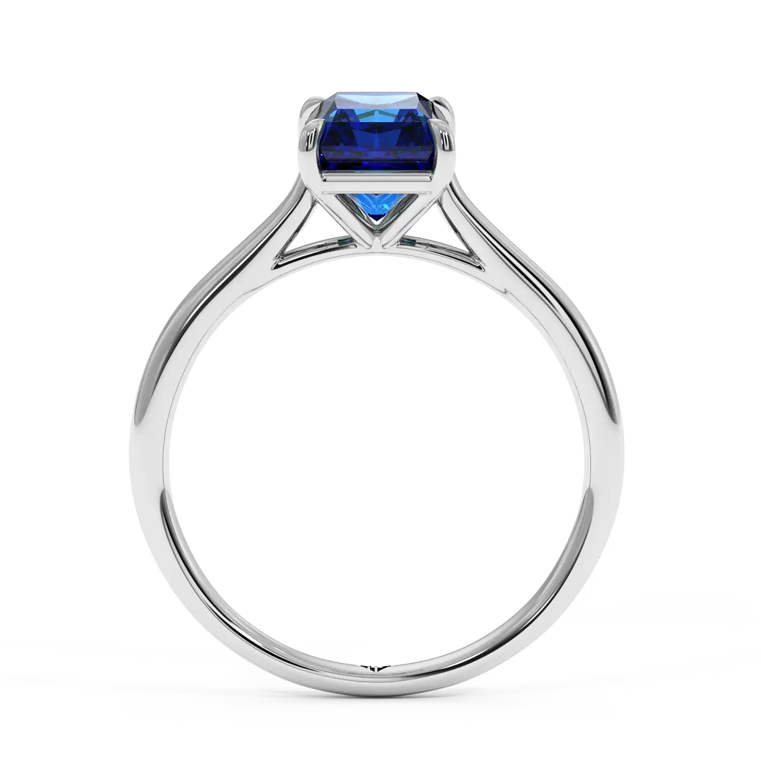 Platinum Poppy Plain Shank Diamond Solitaire Engagement Ring