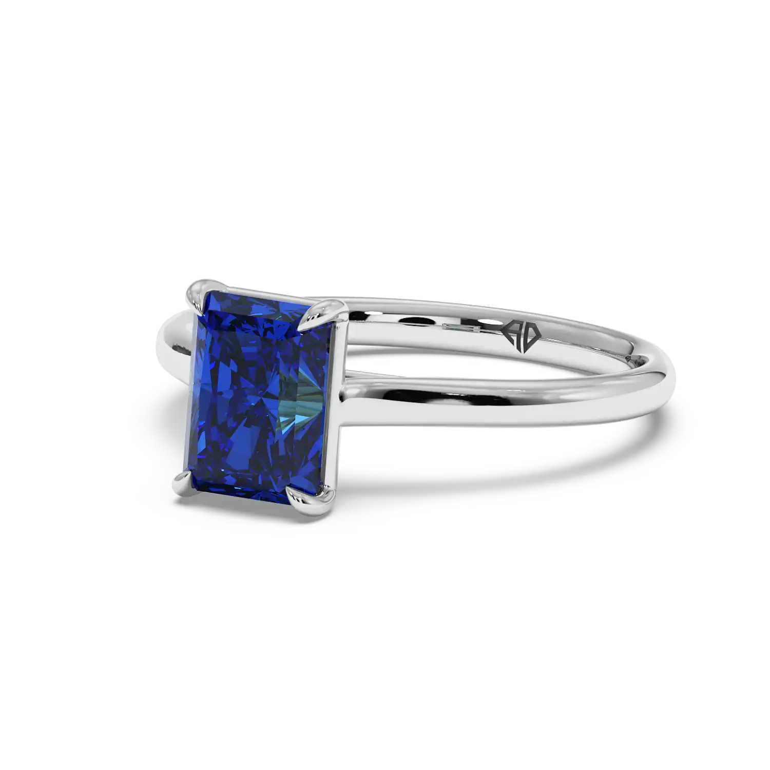 Platinum Poppy Plain Shank Diamond Solitaire Engagement Ring