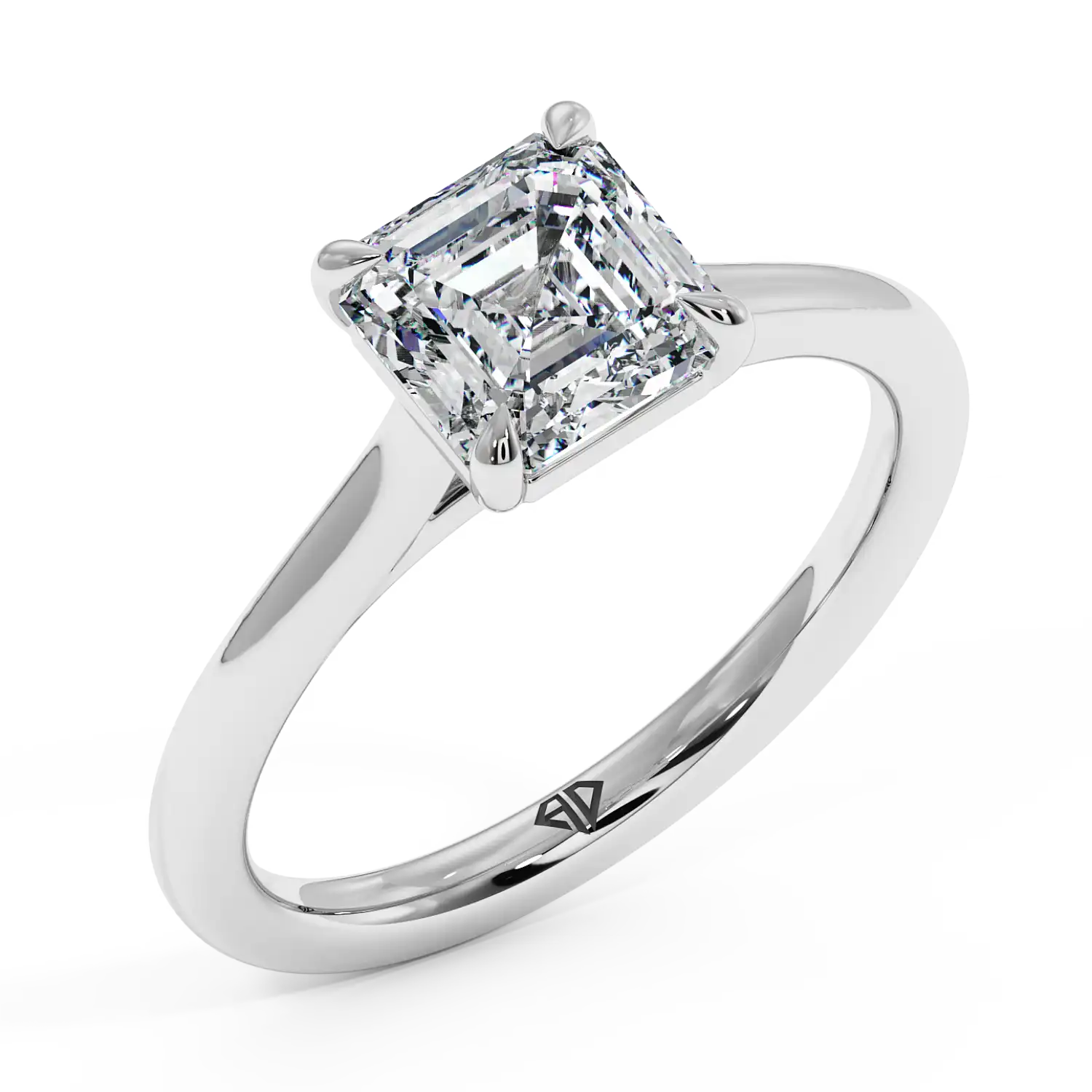 18K White Gold Rowen Solitaire Engagement Ring